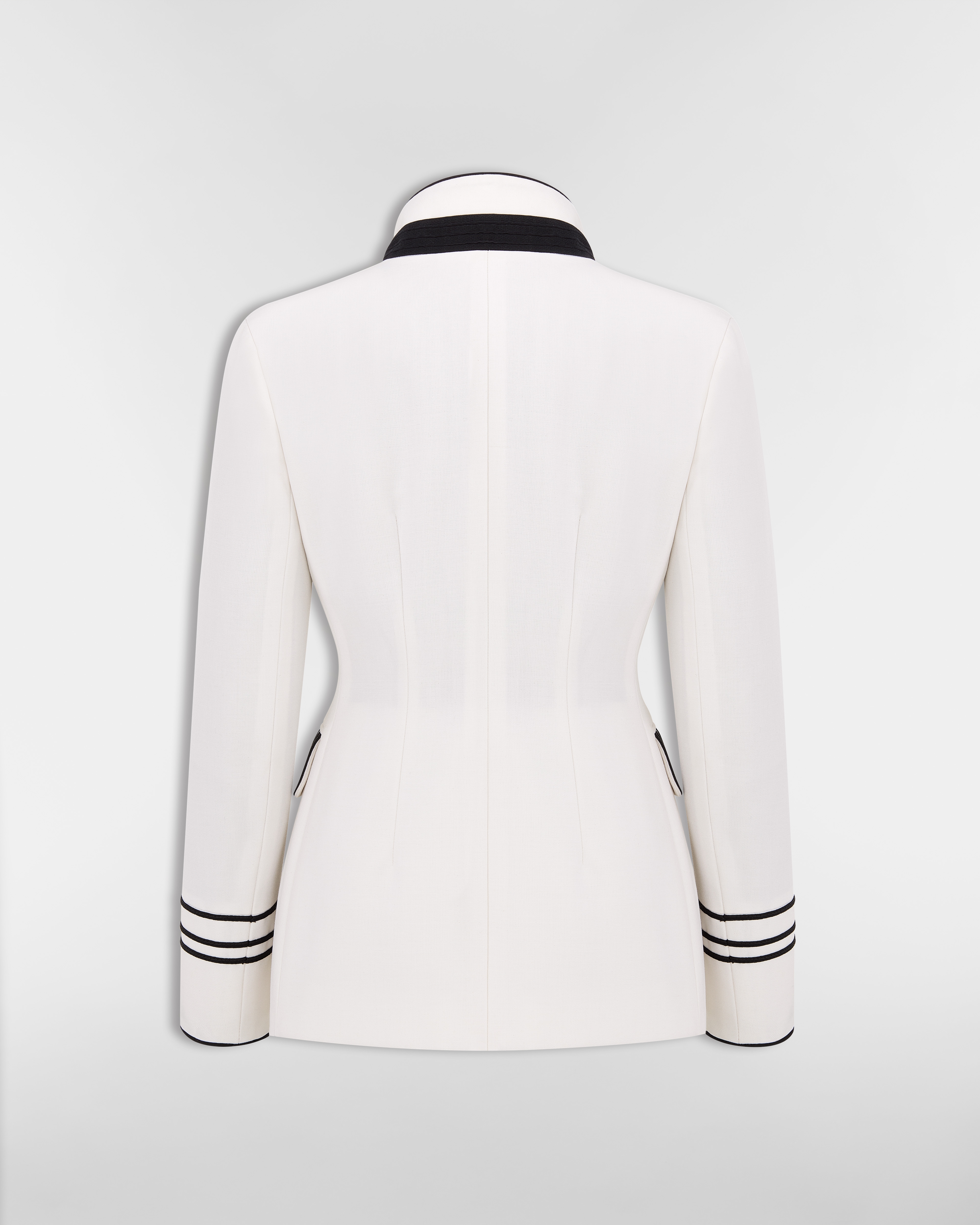 Fitted Jacket with Removable Vest Ecru Wool and Mohair E08