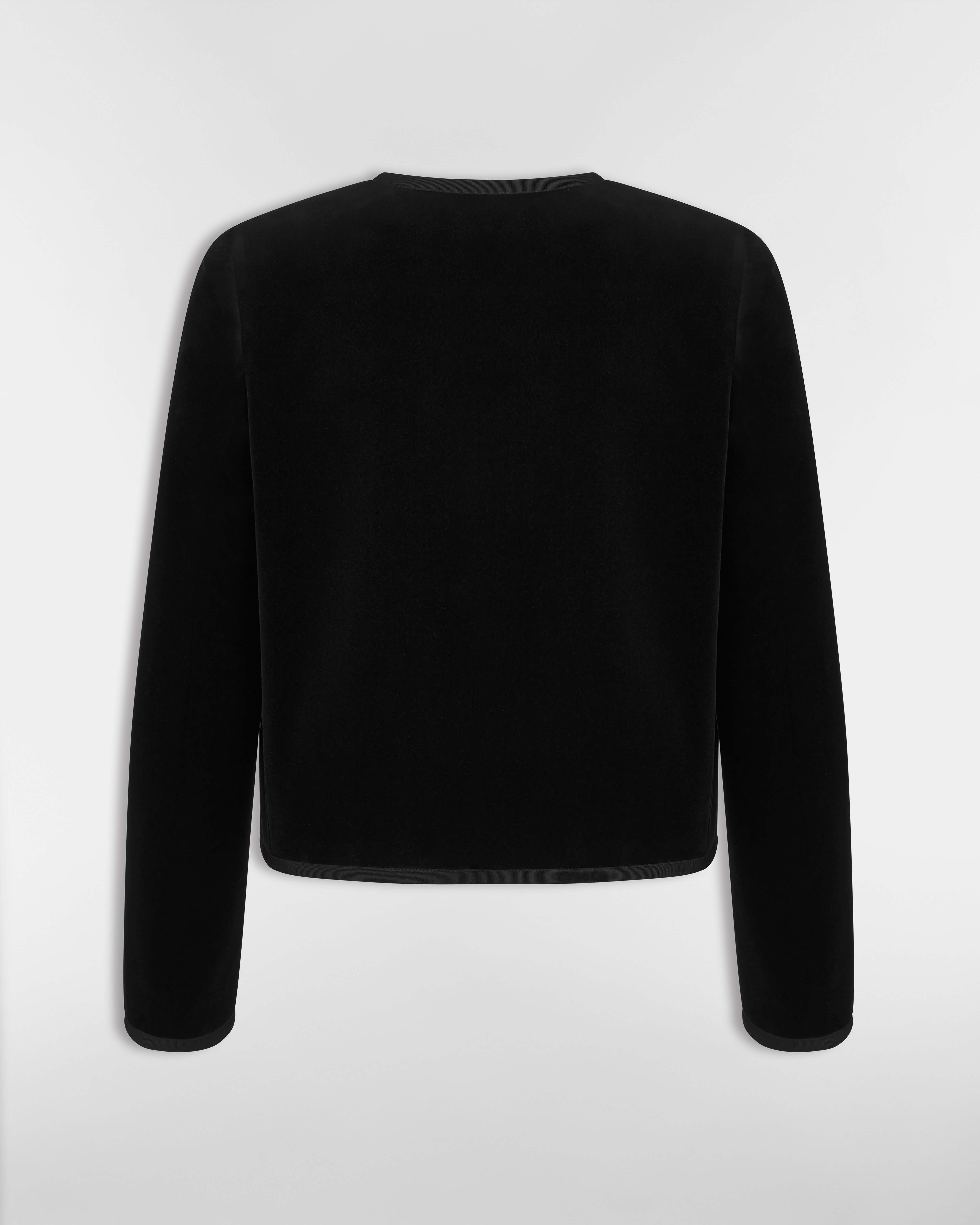 Jacke im Cropped-Stil Baumwollsamt in Schwarz E08