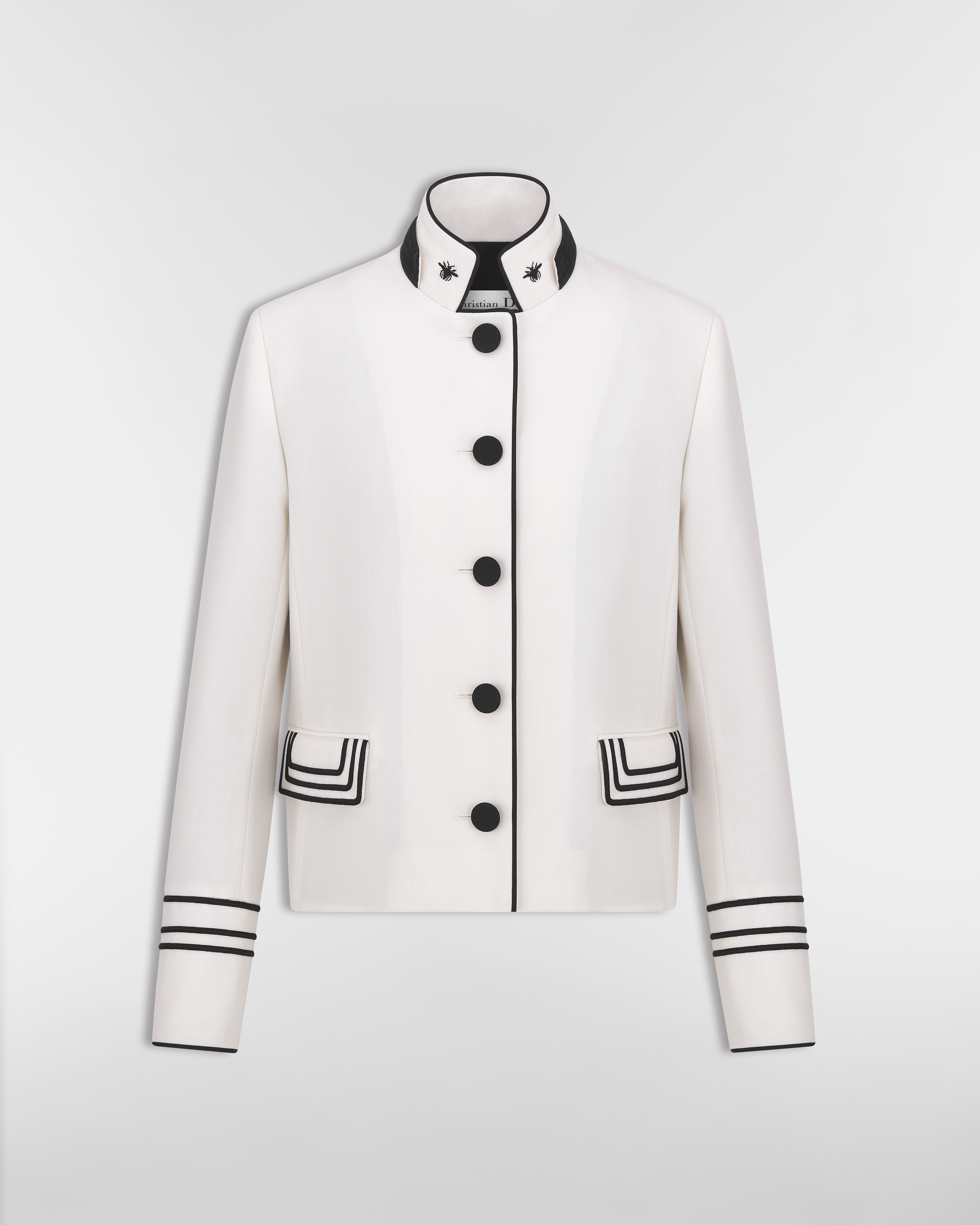 Cropped Jacket Ecru Wool and Mohair E01