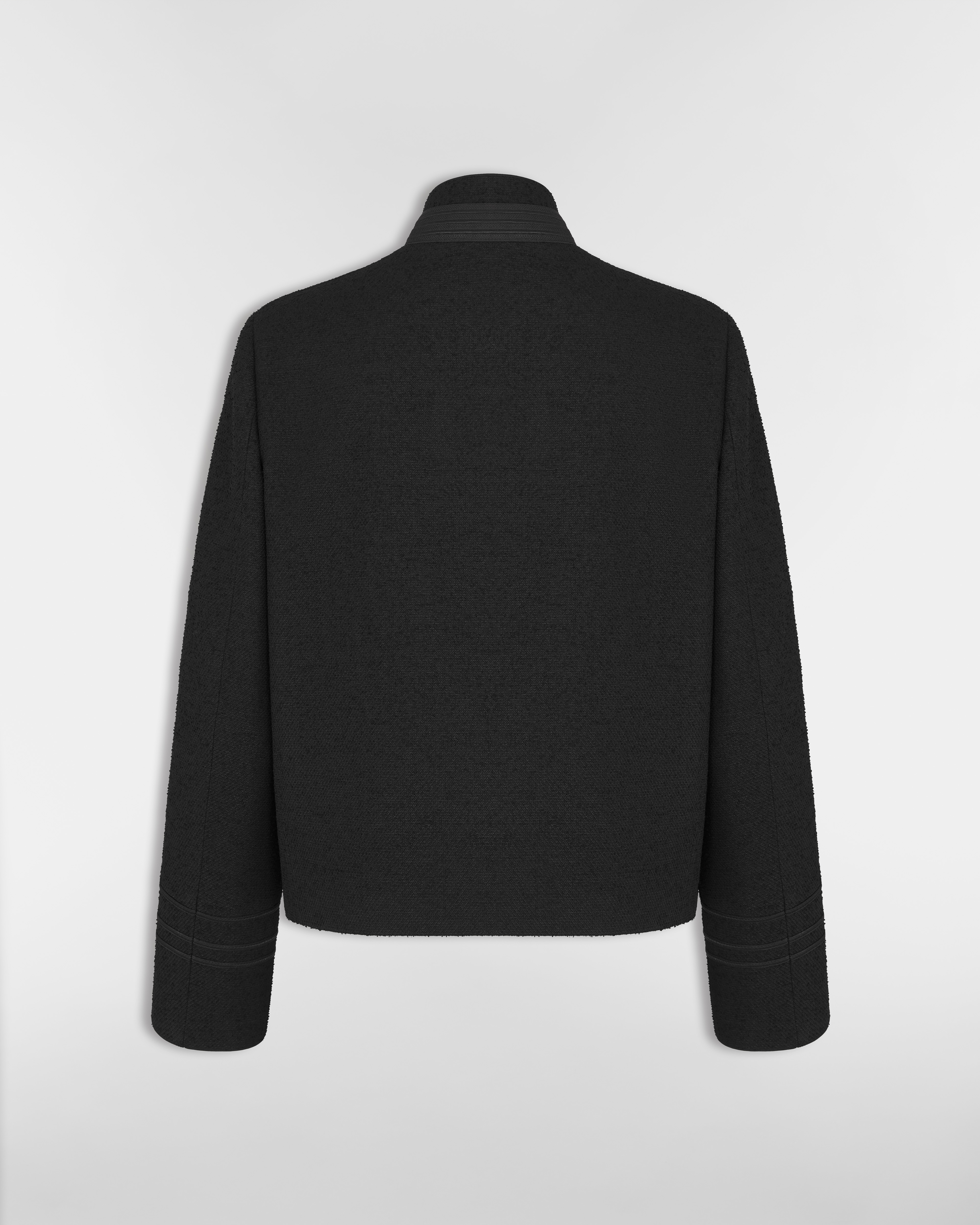 Jacke im Cropped-Stil Bouclé aus Schur- und Baumwollmischung in Schwarz E08
