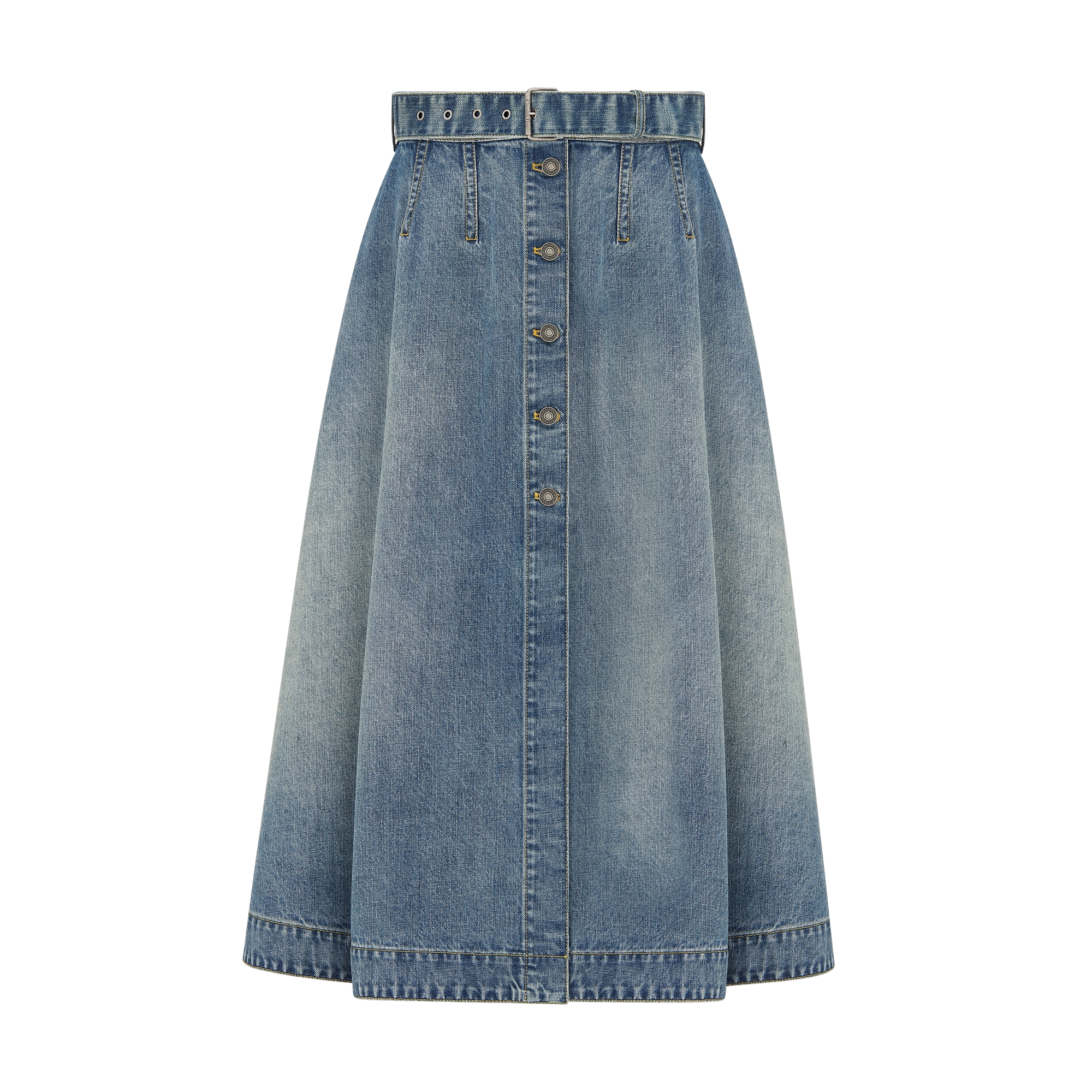 DIOR | フレア ミディスカート ディオール オブリーク コットンデニム