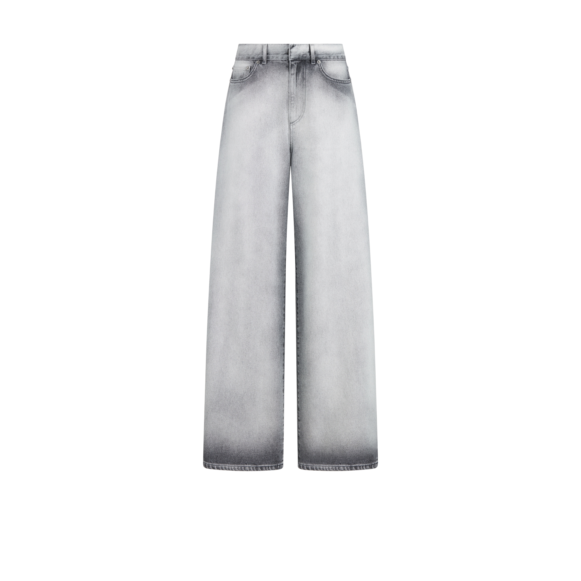 Flared Jeans Gray Stonewashed Cotton Denim E01