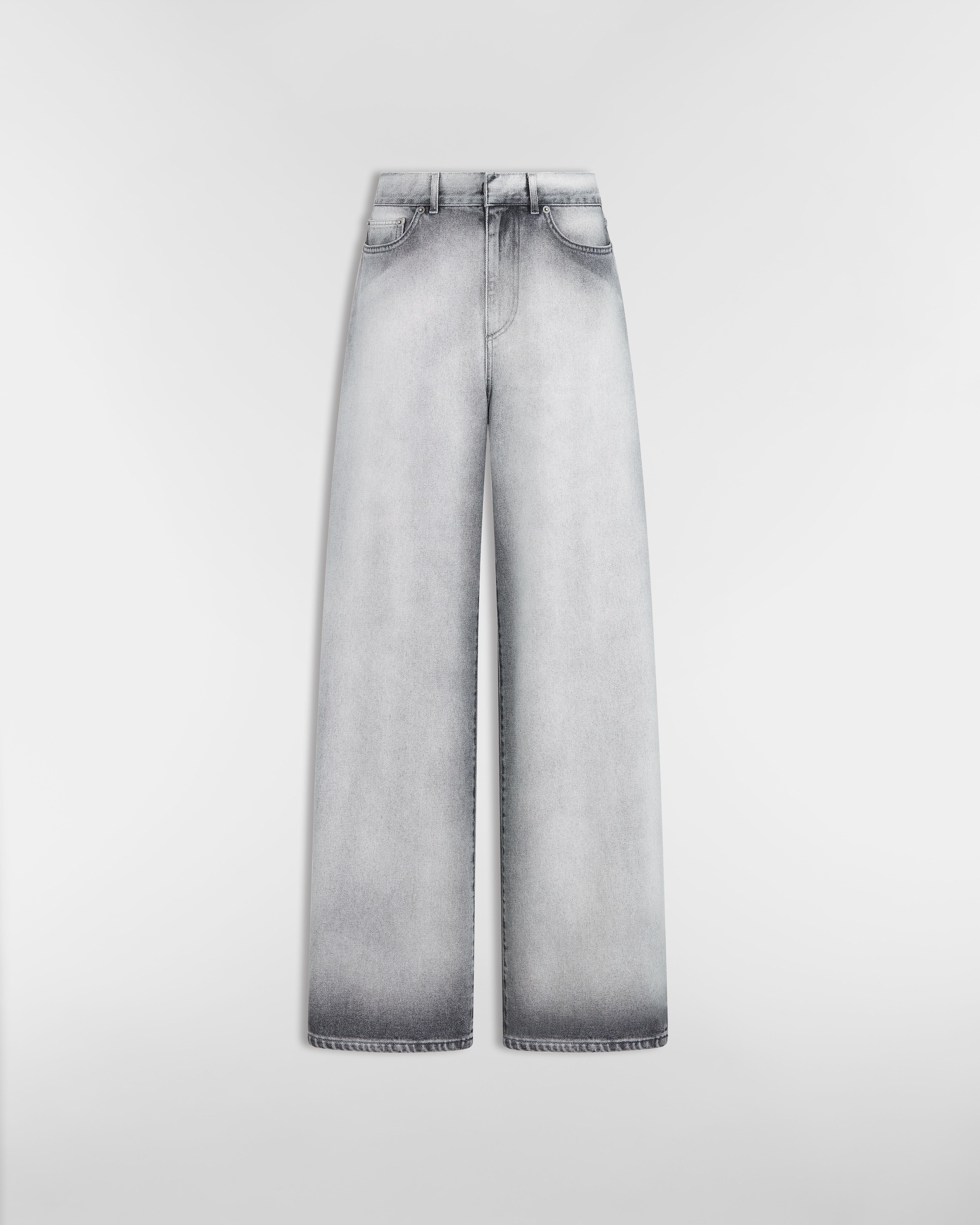 Ausgestellte Jeans Stonewashed Baumwolldenim in Grau E01