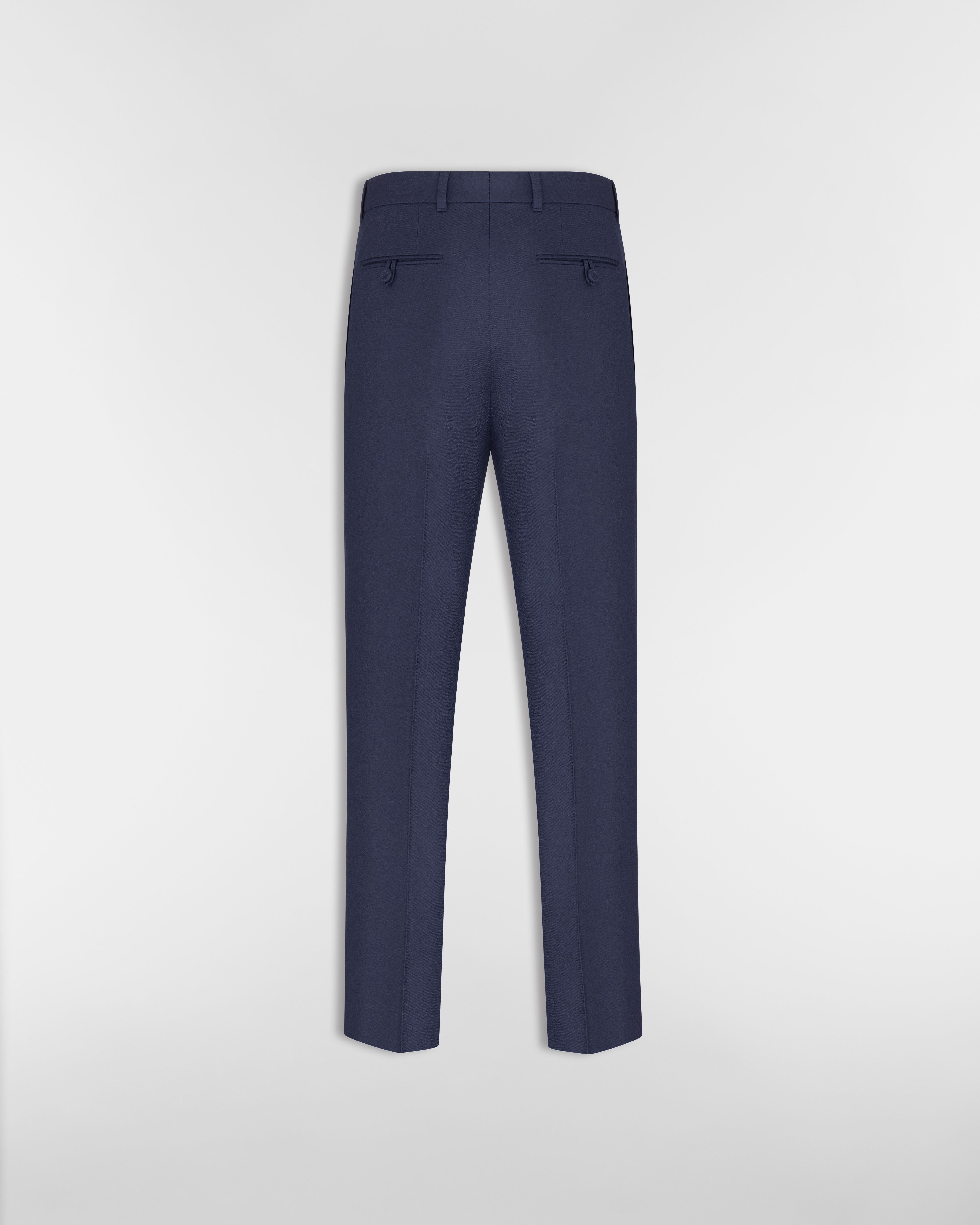 Pantalon tailoring Flanelle de laine bleu marine E08