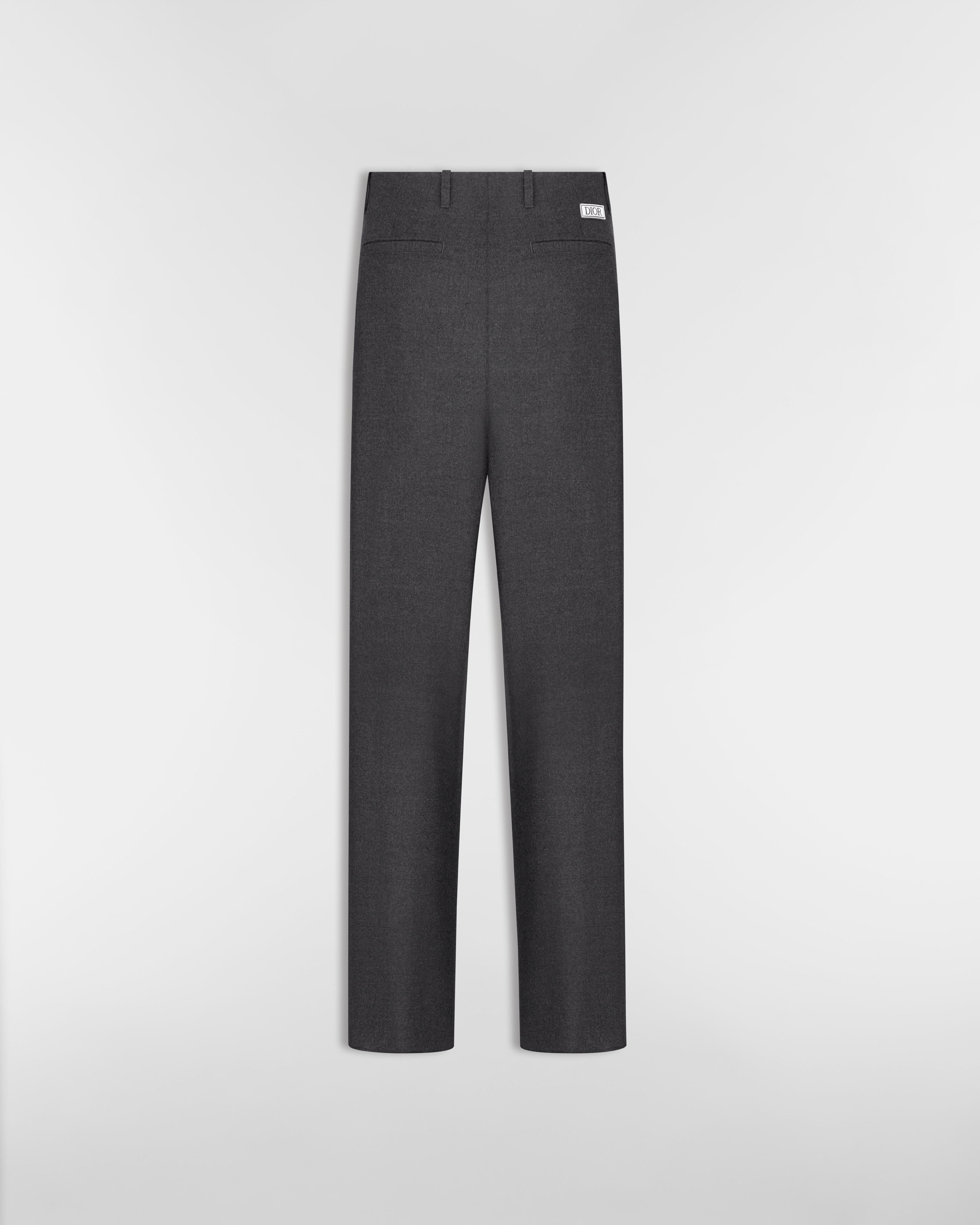 Dior Icons Loose Pants Anthracite Gray Cashmere Flannel E08