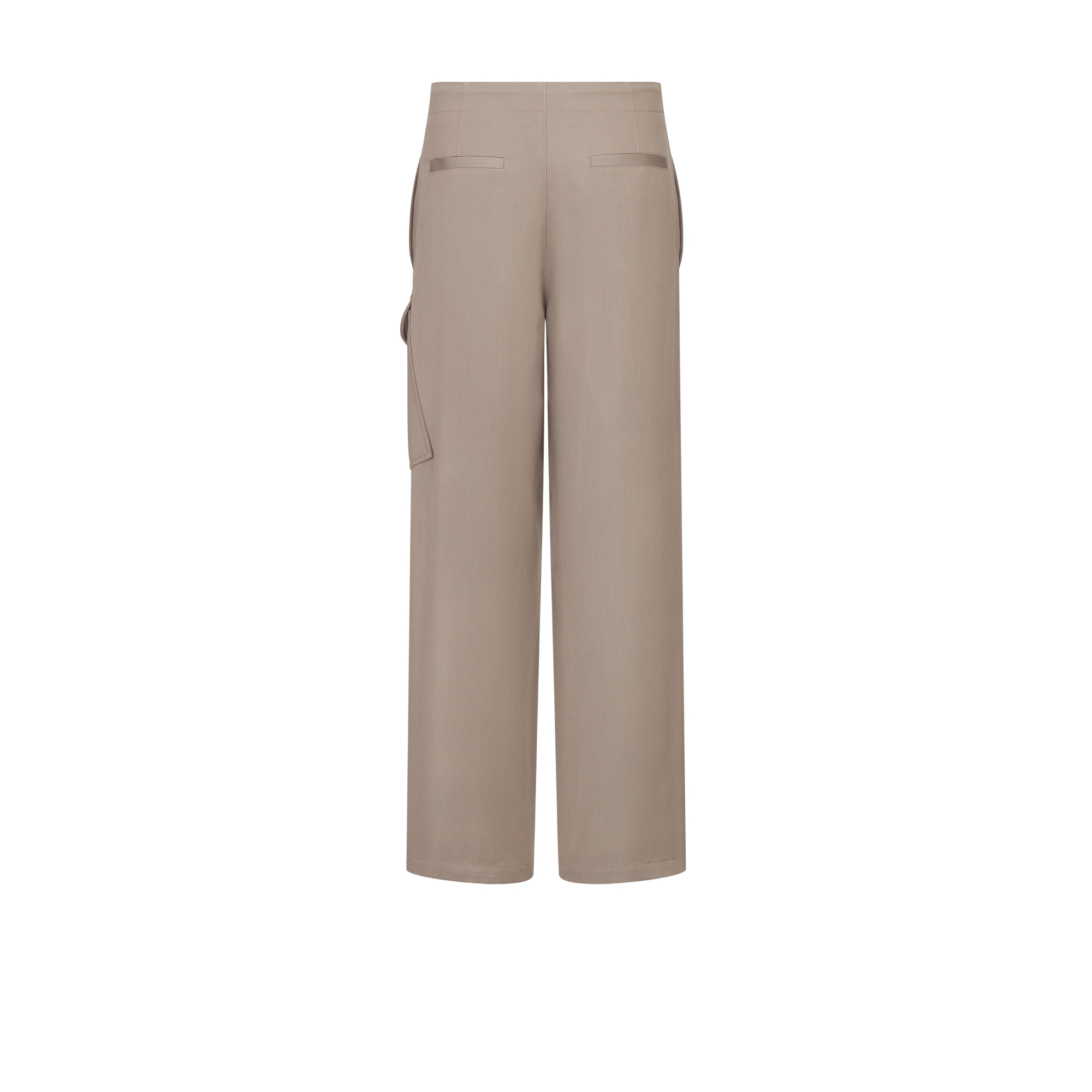 Cargo Pants with Saddle Pocket Brown Virgin Wool-Blend Gabardine E08