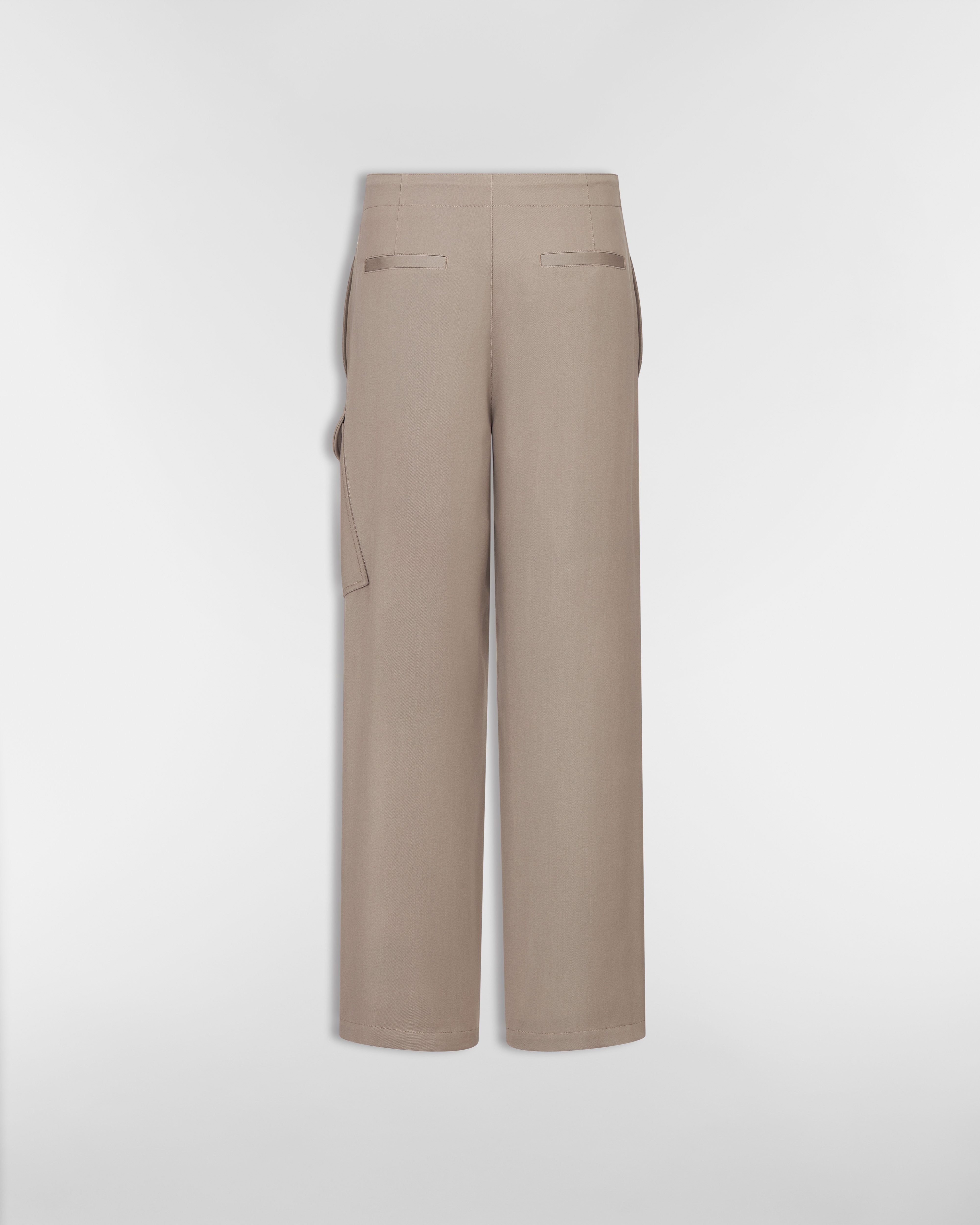 Pantalón cargo con bolsillo Saddle Gabardina de mezcla de lana virgen marrón E08