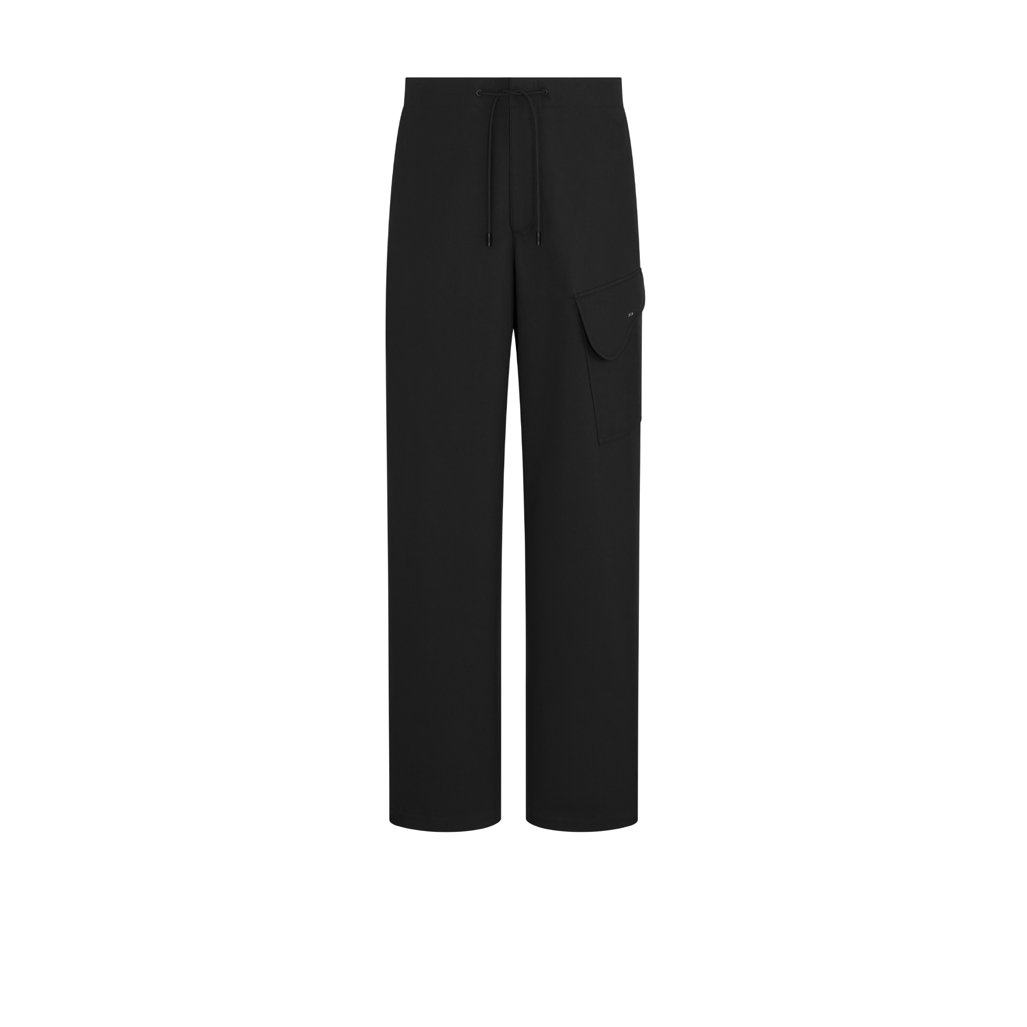 Cargo Pants with Saddle Pocket Black Blended Cotton Twill E01