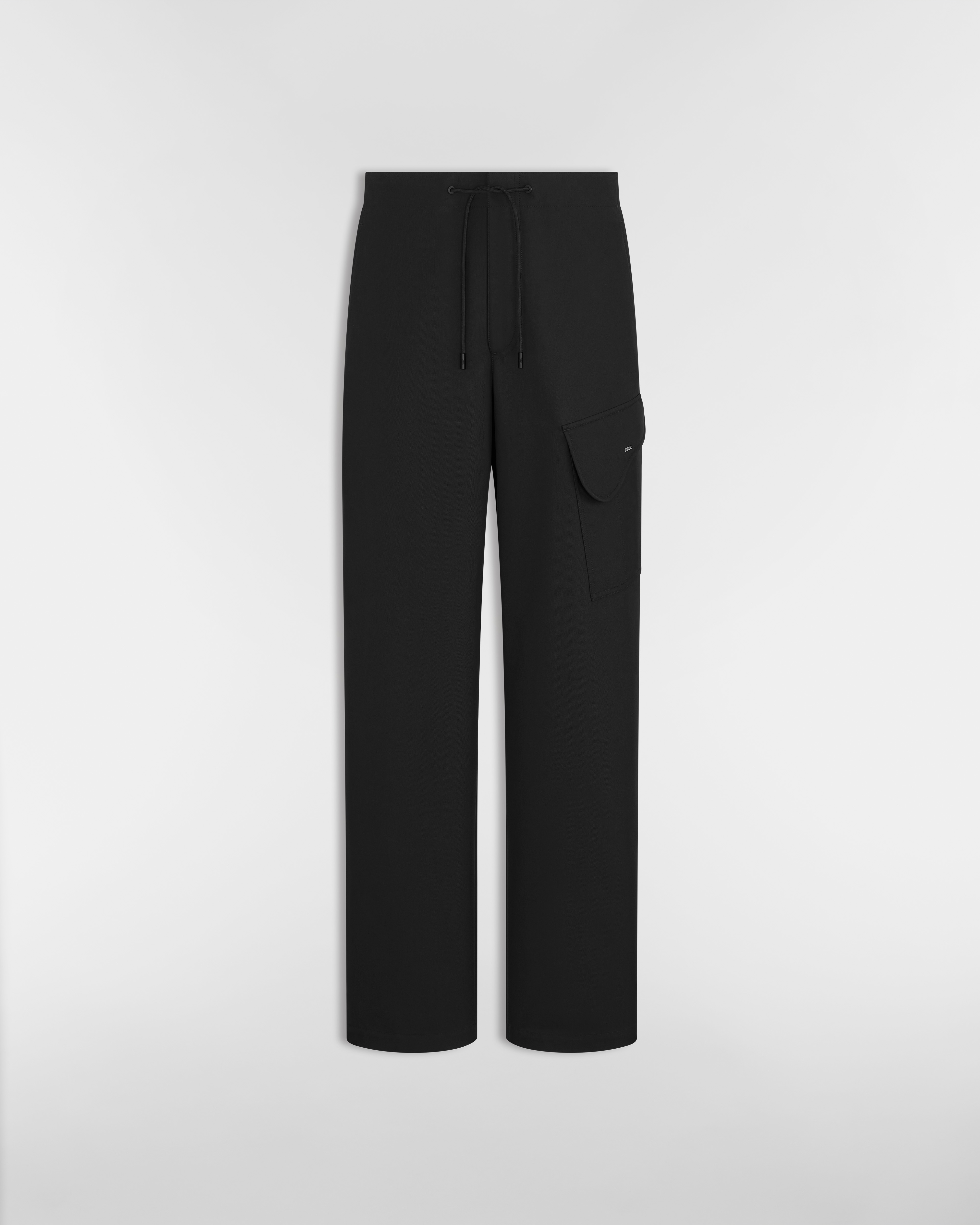 Pantalon cargo à poche Saddle Sergé de coton mélangé noir E01