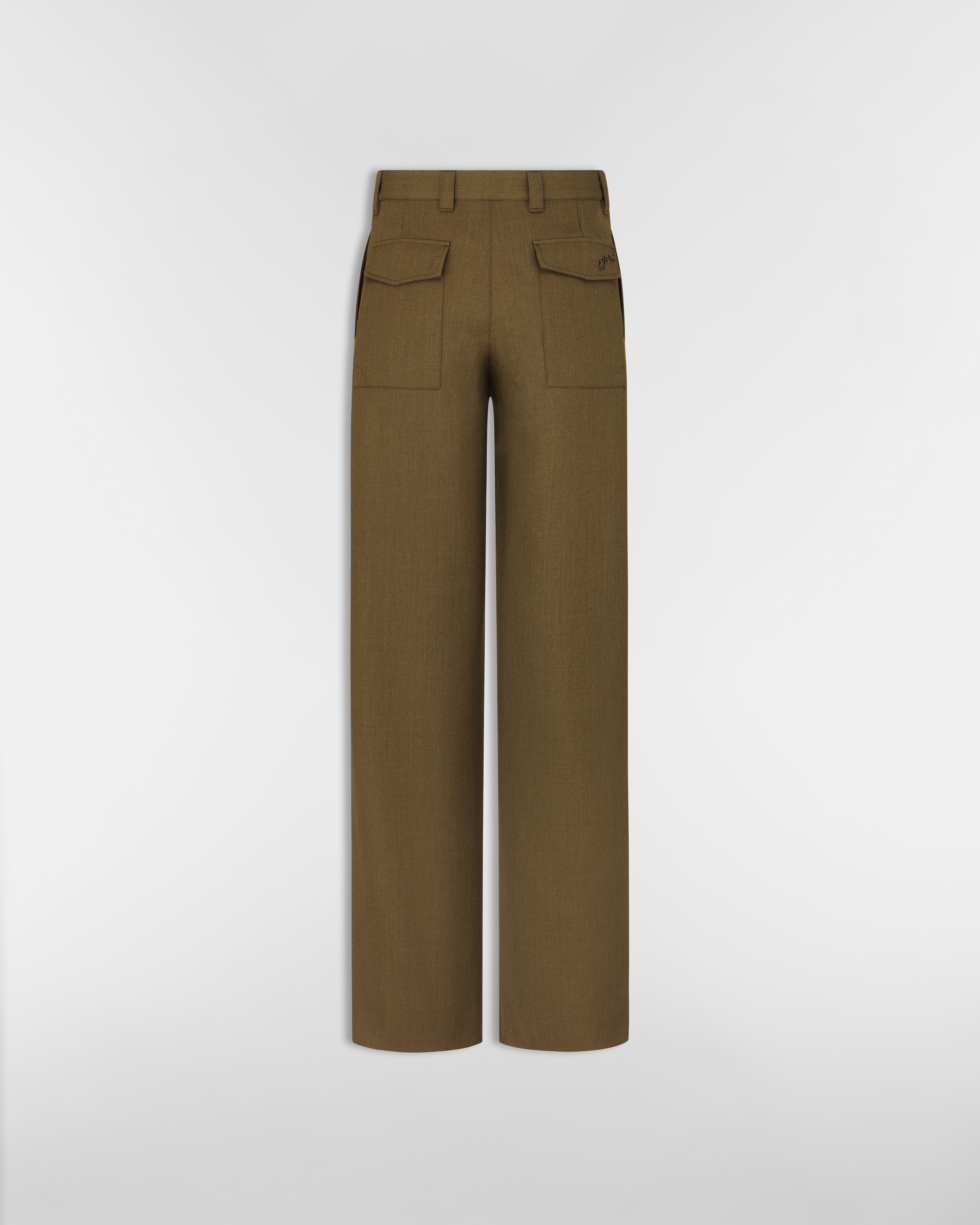 Dior Mountain Loose-Fit Pants Brown Virgin Wool-Blend Twill E08