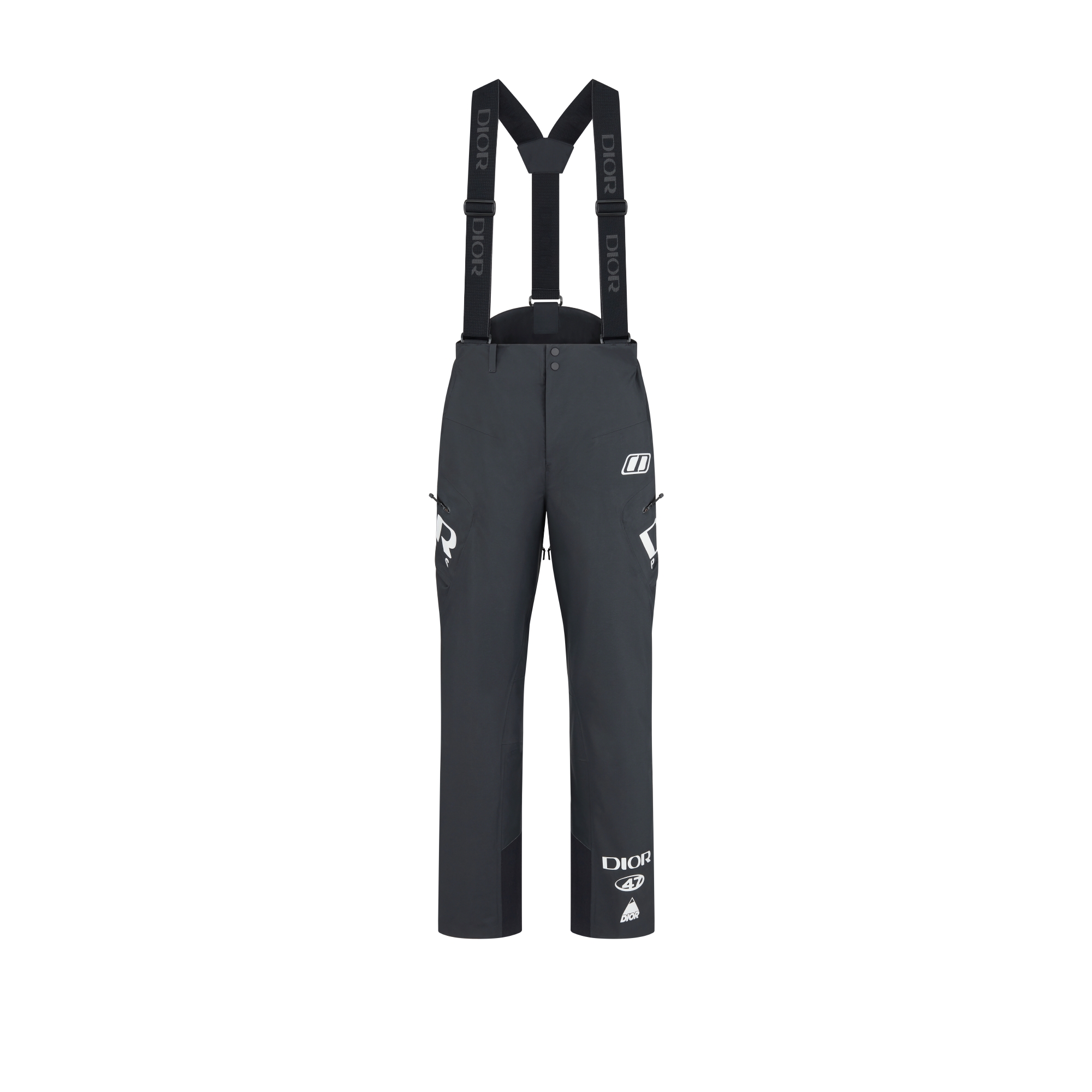 DIOR AND DESCENTE Skihose mit Trägern Funktionsstoff in Schwarz E01