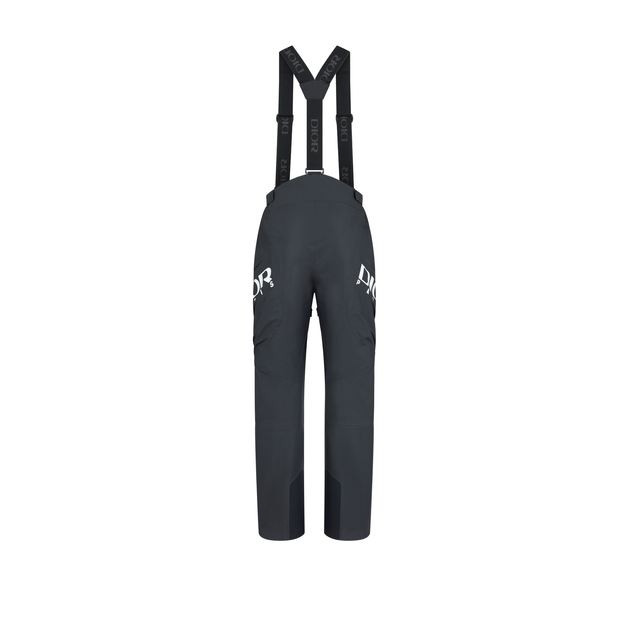 DIOR AND DESCENTE Ski Pants with Suspenders Black Technical Fabric E08