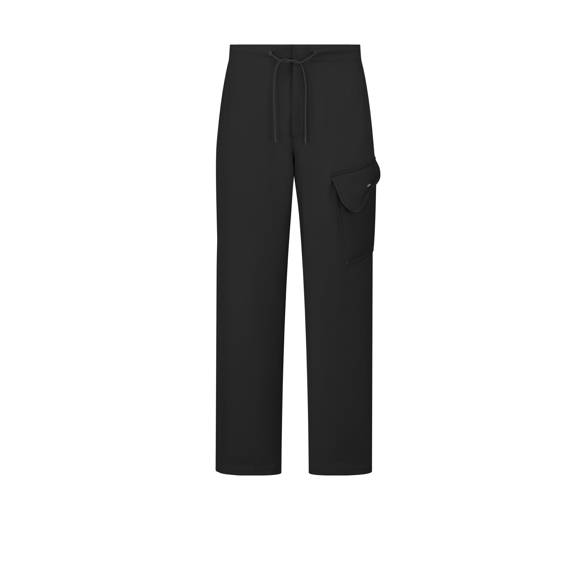 Saddle 포켓 카고 팬츠 블랙 코튼 블렌드 트윌 E01