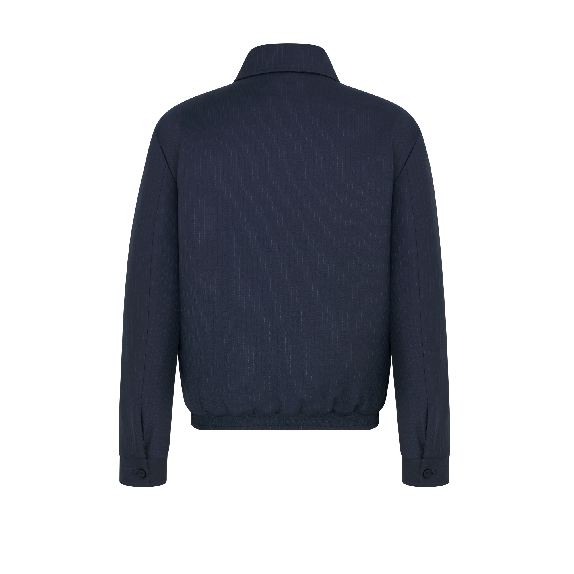 Chaqueta reversible con cremallera Lana azul con rayas y motivo Cannage E08