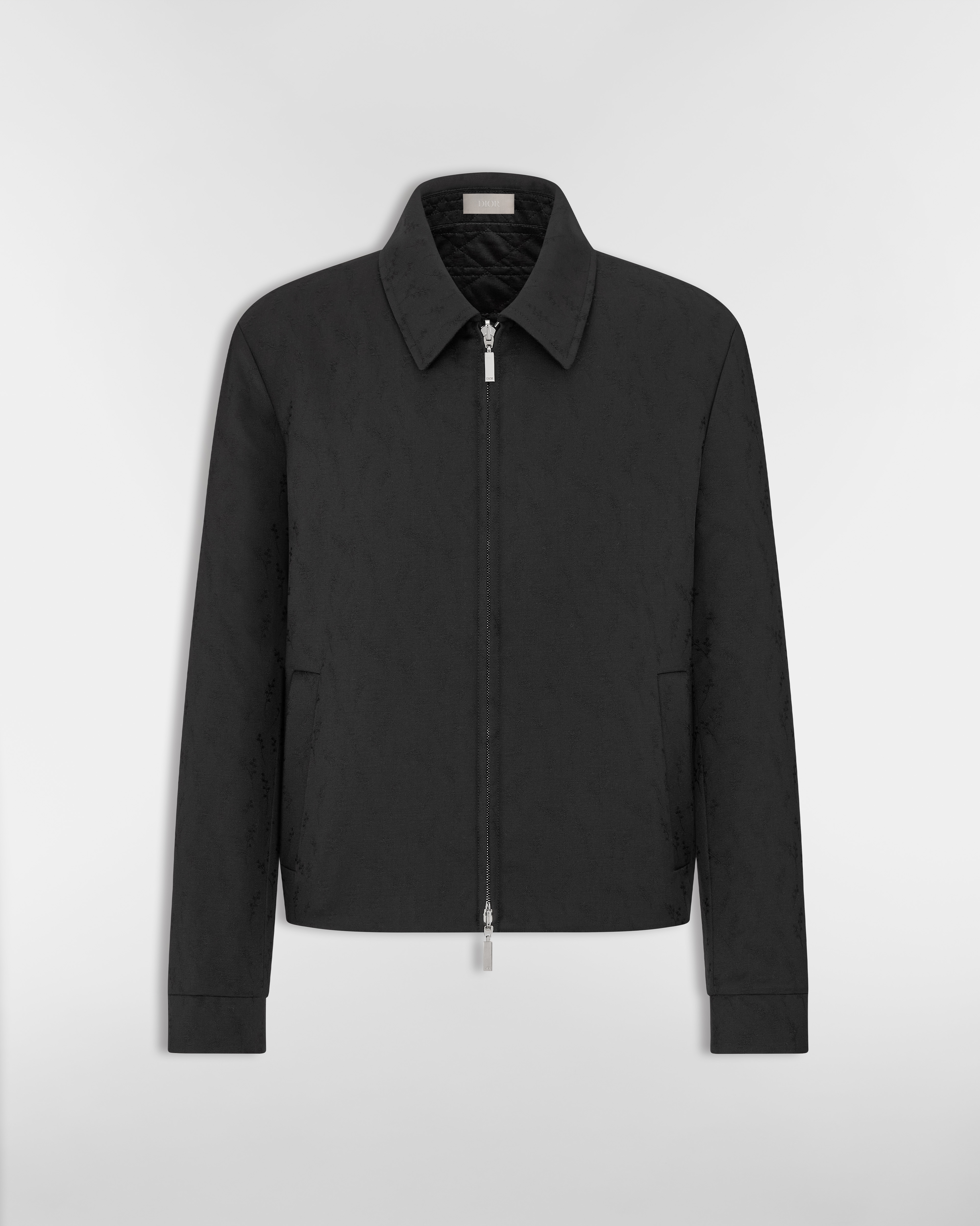 Chaqueta reversible con cremallera y jacquard de muguete Jacquard de lana y mohair gris E01