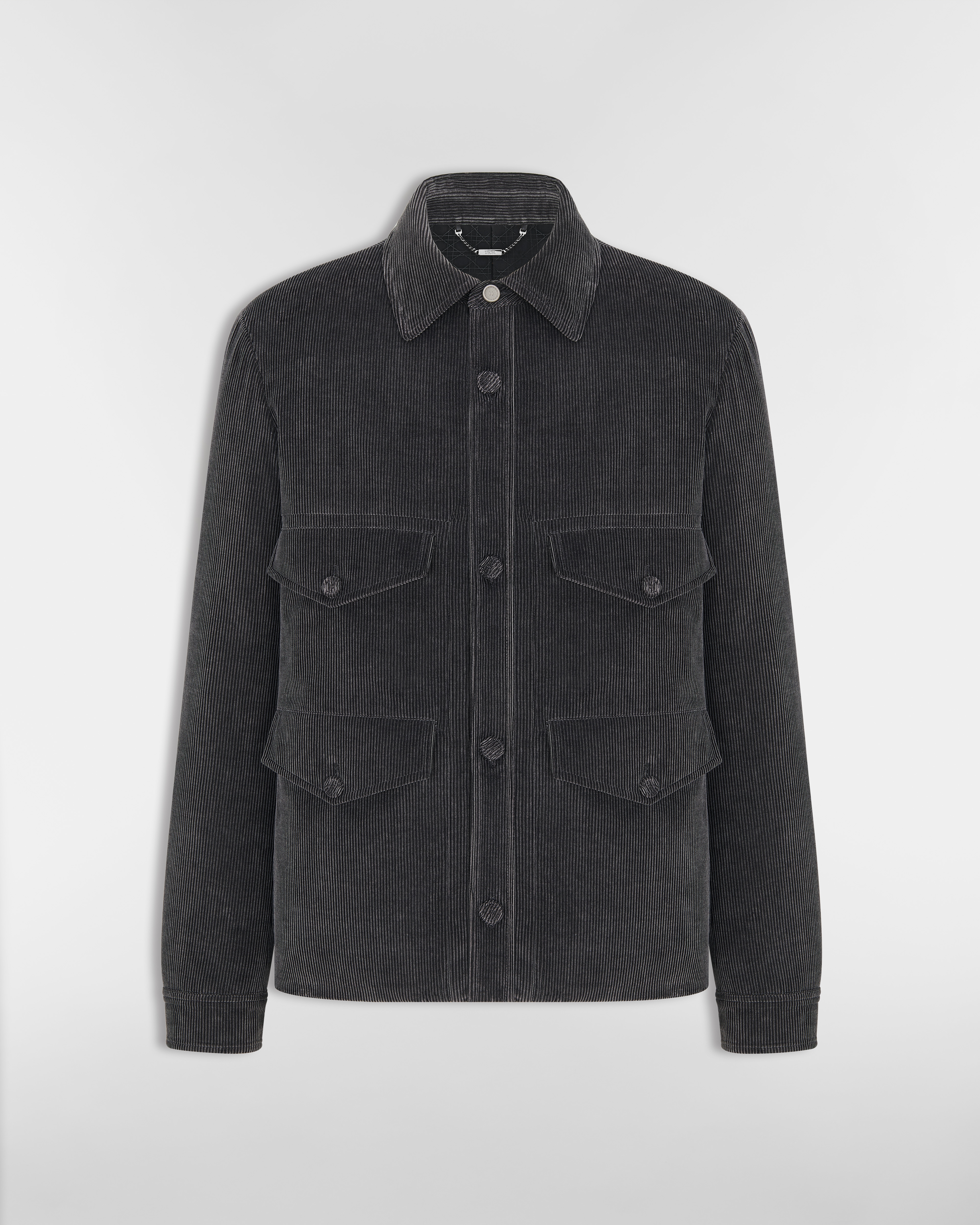 Dior Icons Safarijacke Kord aus Baumwolle und Kaschmir in Grau E01