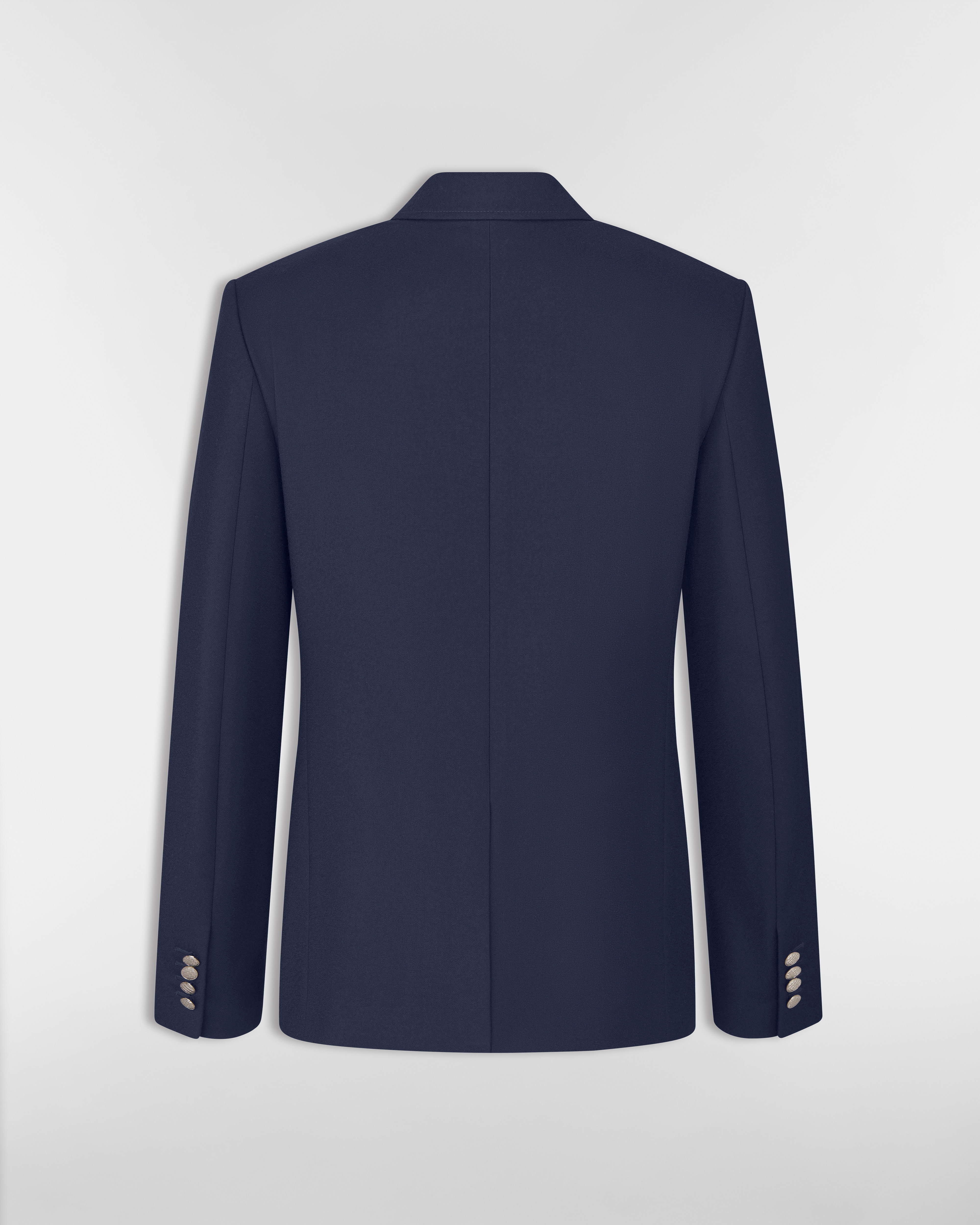 Buttoned Cannage Jacket Blue Wool Flannel E08