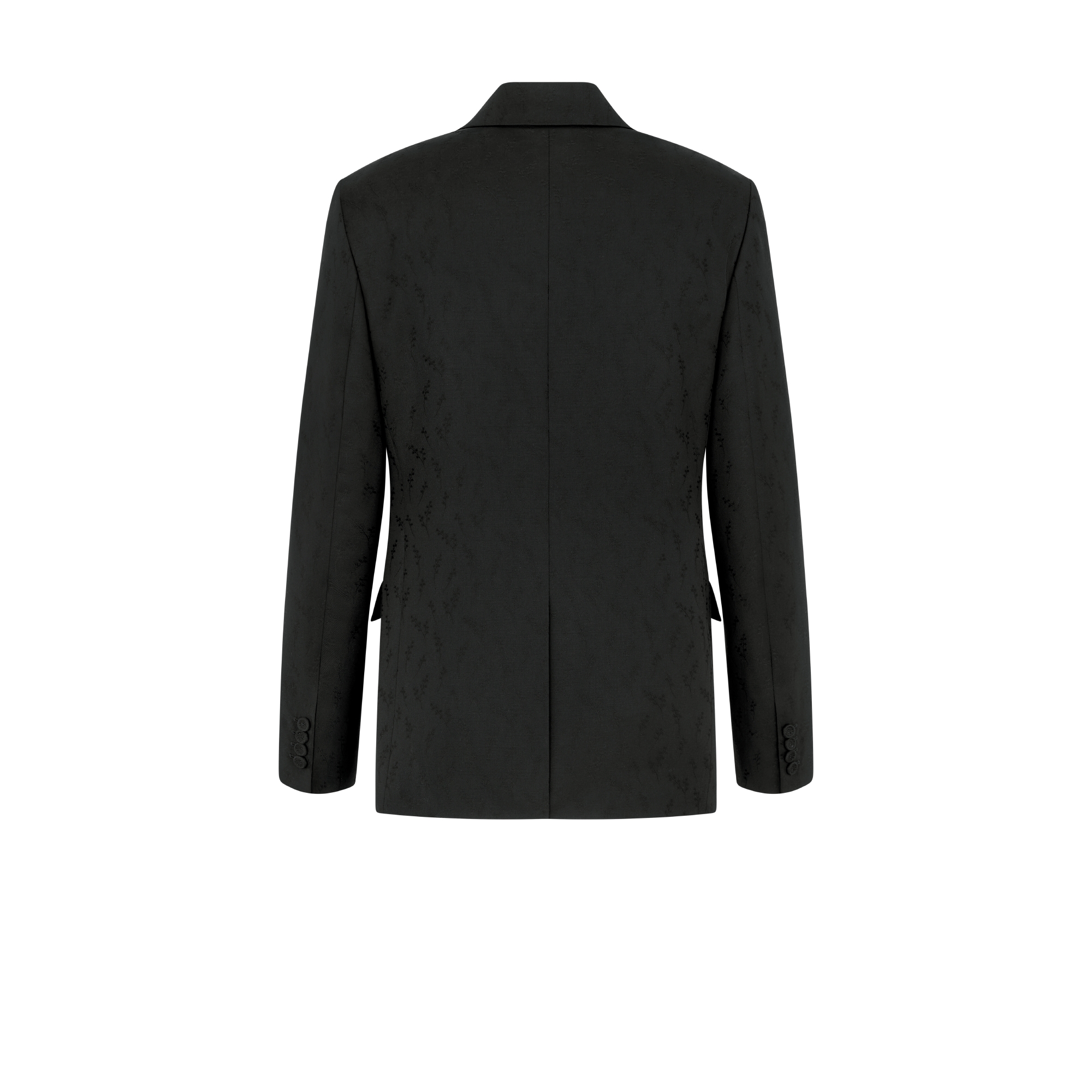 Lily of the Valley Jacquard Jacket Black Wool and Mohair Jacquard E08