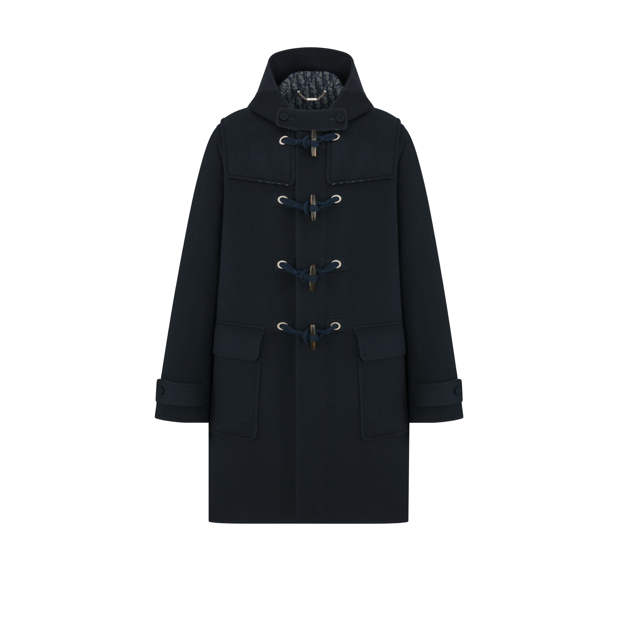 Dior Icons Duffle Coat Blue Double-Sided Virgin Wool and Cashmere E01