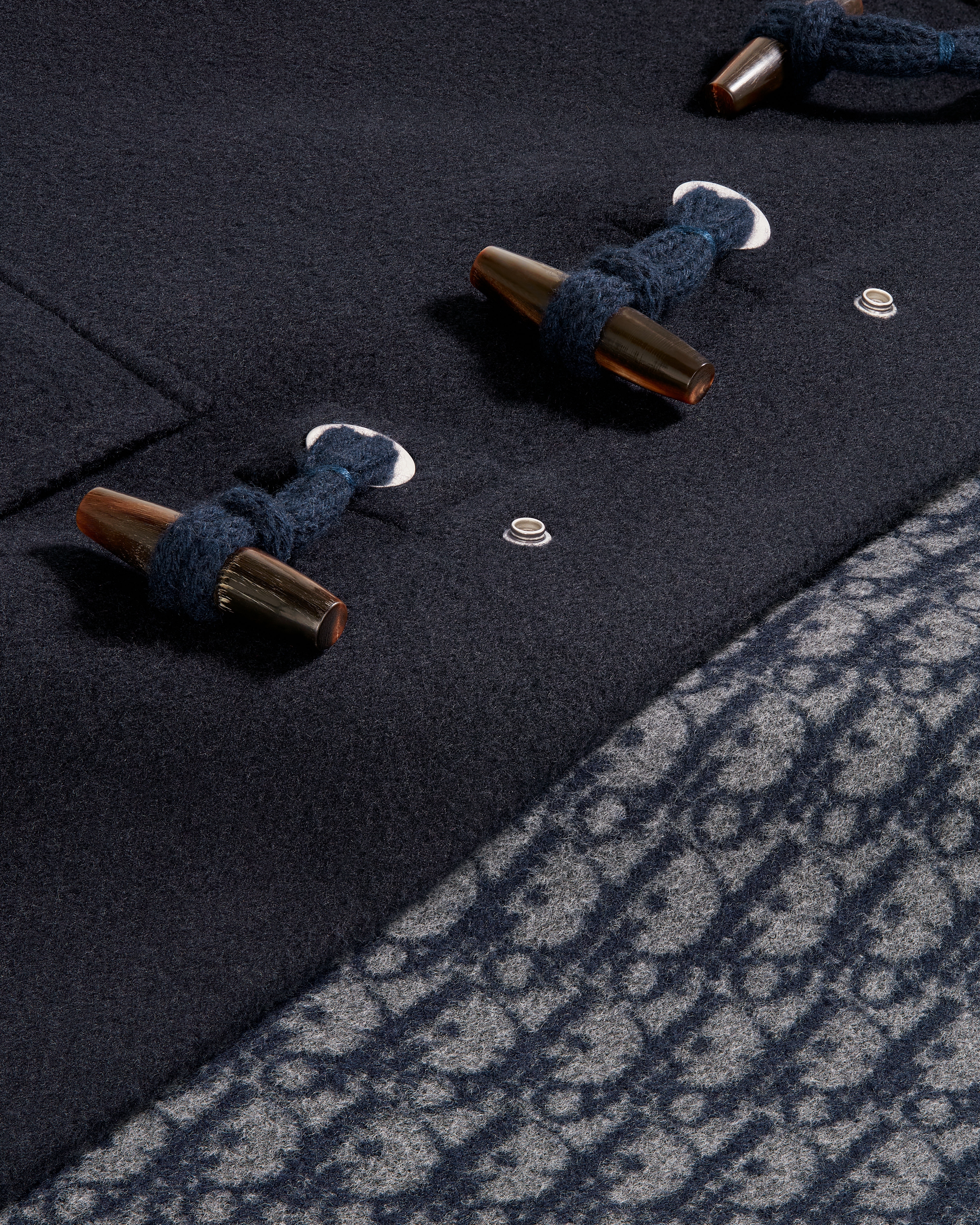 Dior Icons Duffle Coat Blue Double-Sided Virgin Wool and Cashmere E09