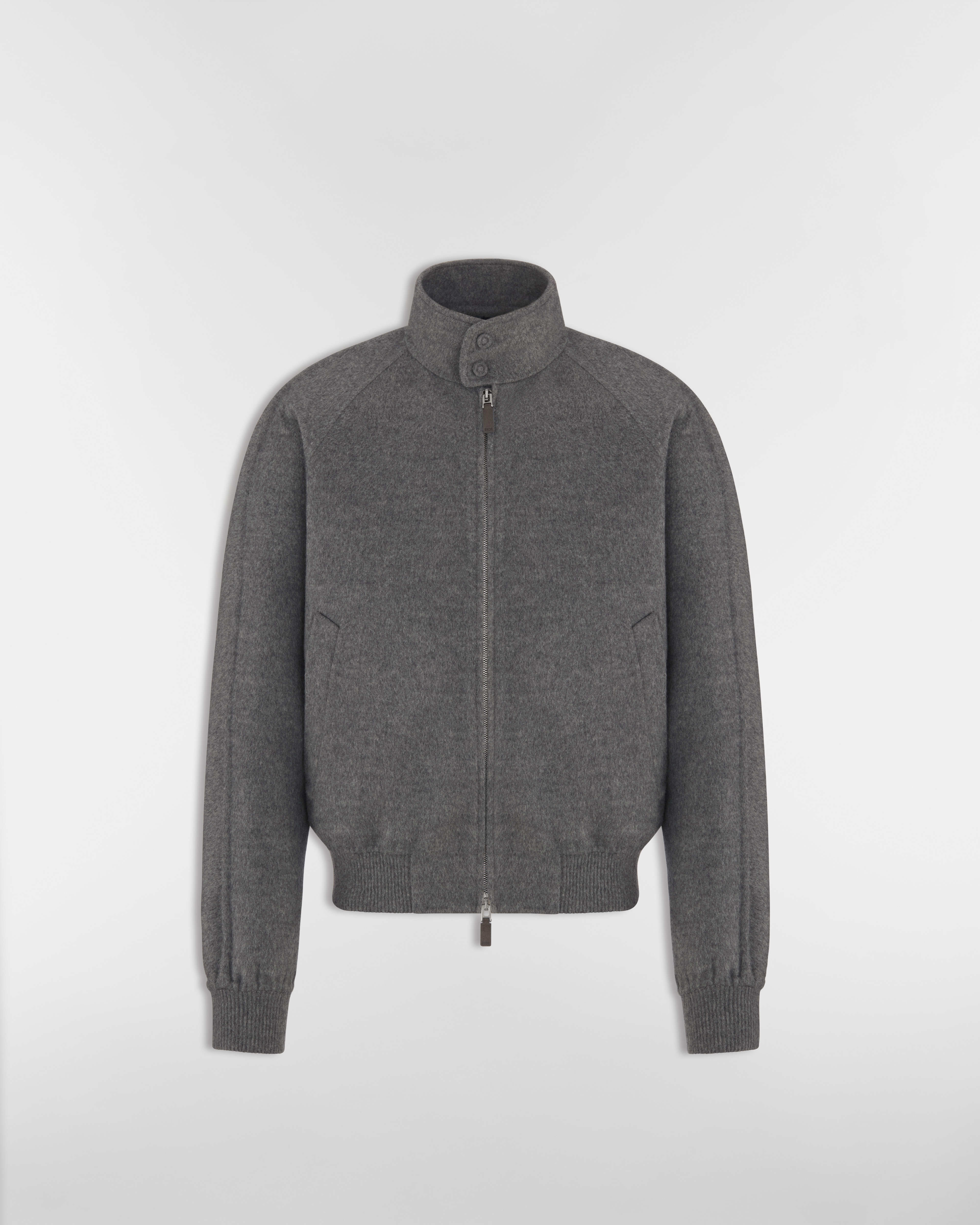 Dior Icons Harrington Jacket Gray Virgin Wool and Cashmere E01