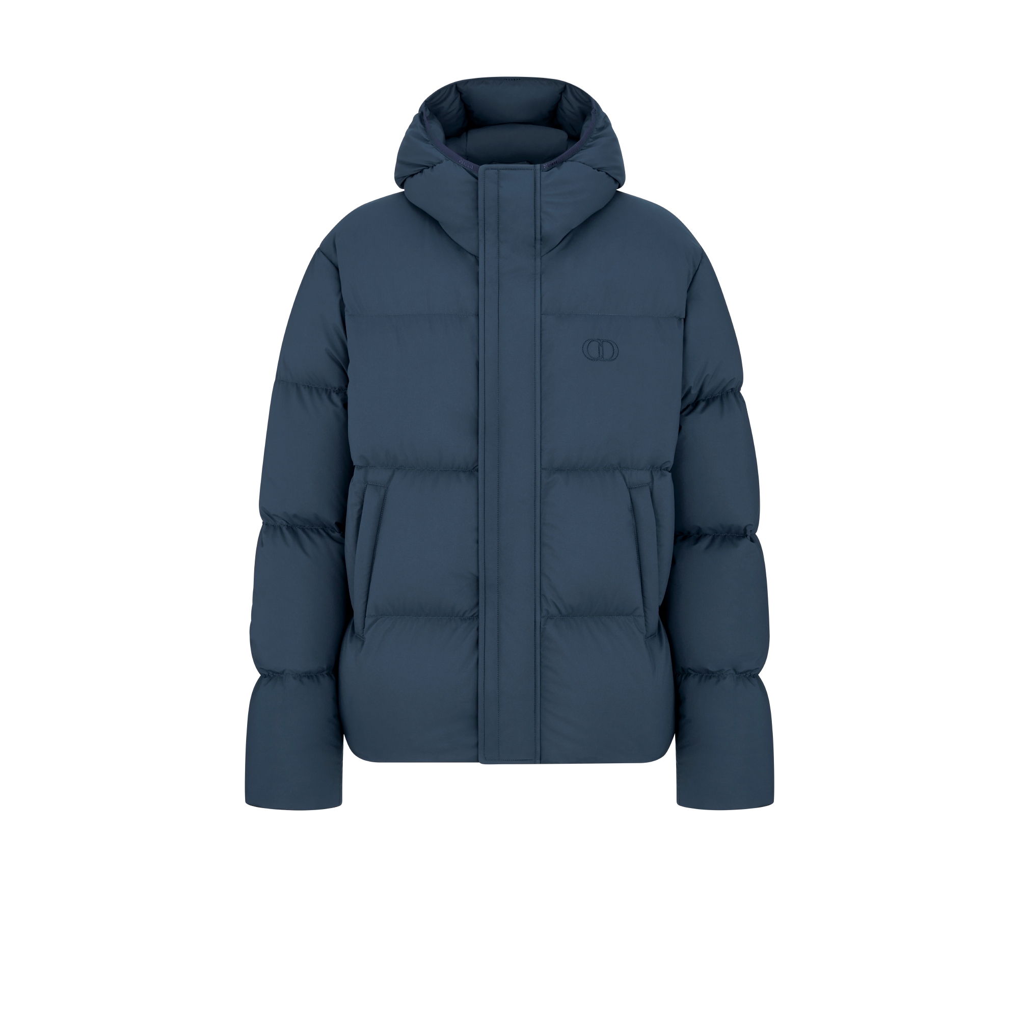 Doudoune matelassée à capuche CD Icon Toile technique bleue E01