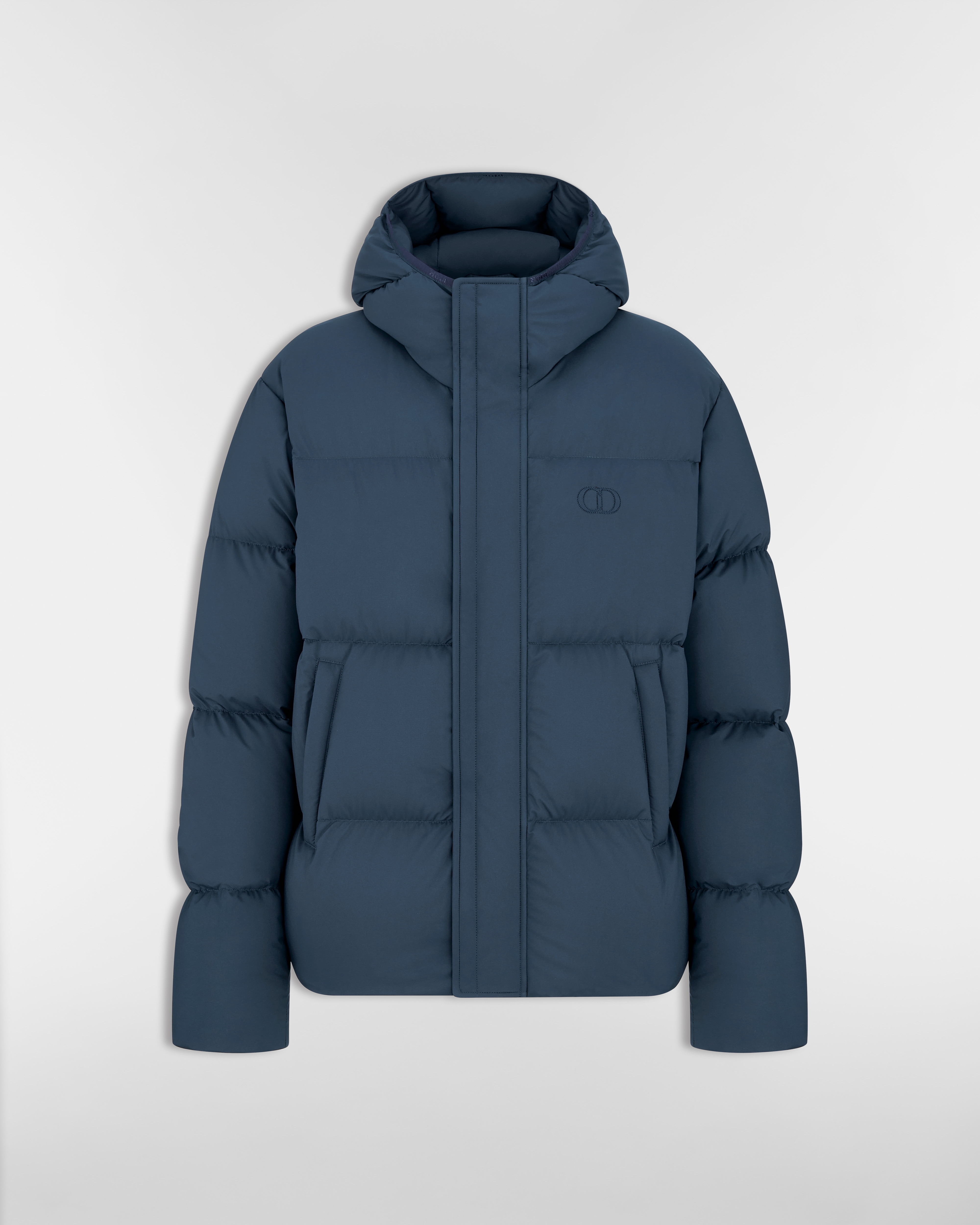 CD Icon Daunenjacke mit Kapuze und Steppung Funktionsstoff in Blau E01