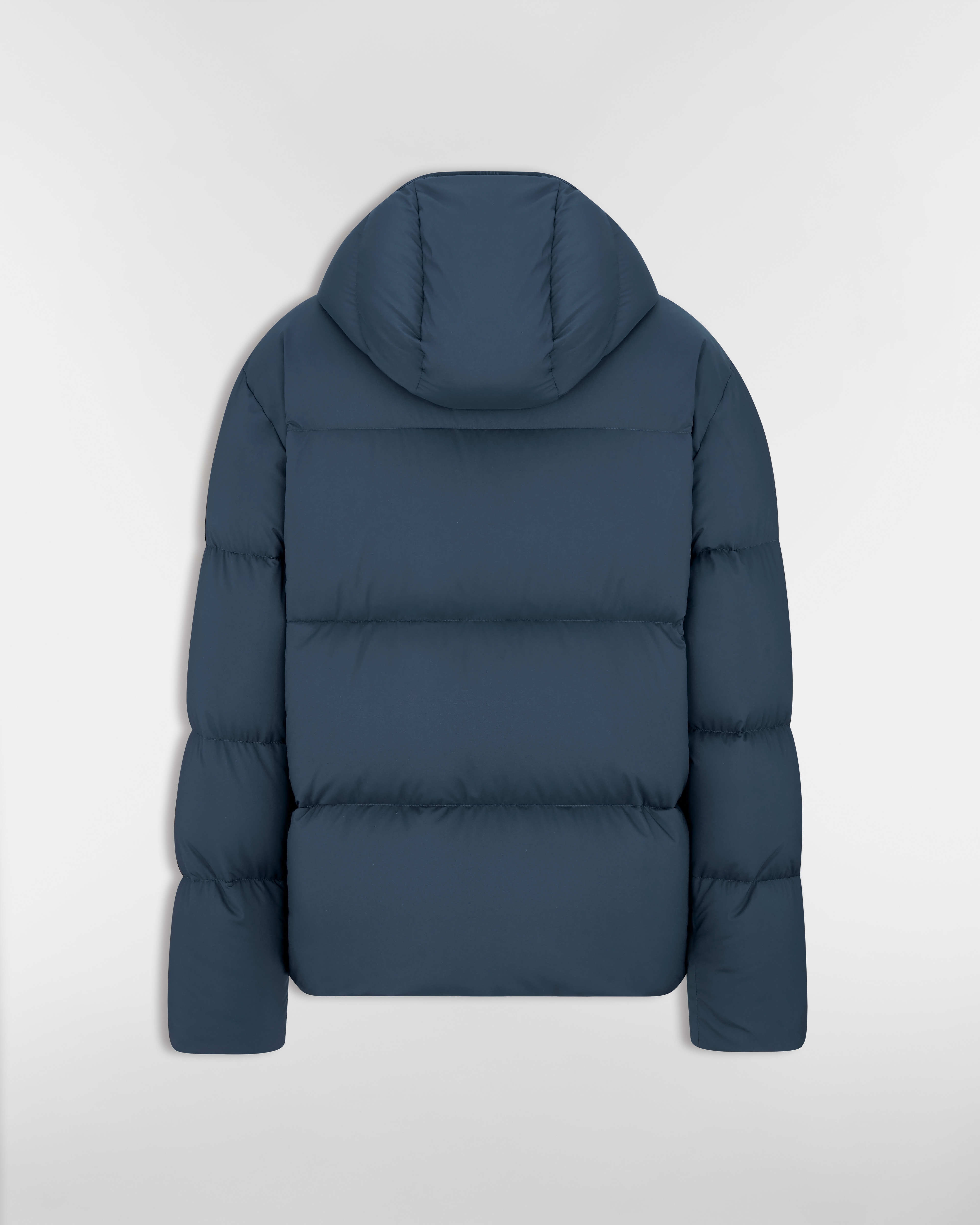CD Icon Hooded Quilted Down Jacket Blue Technical Fabric E08