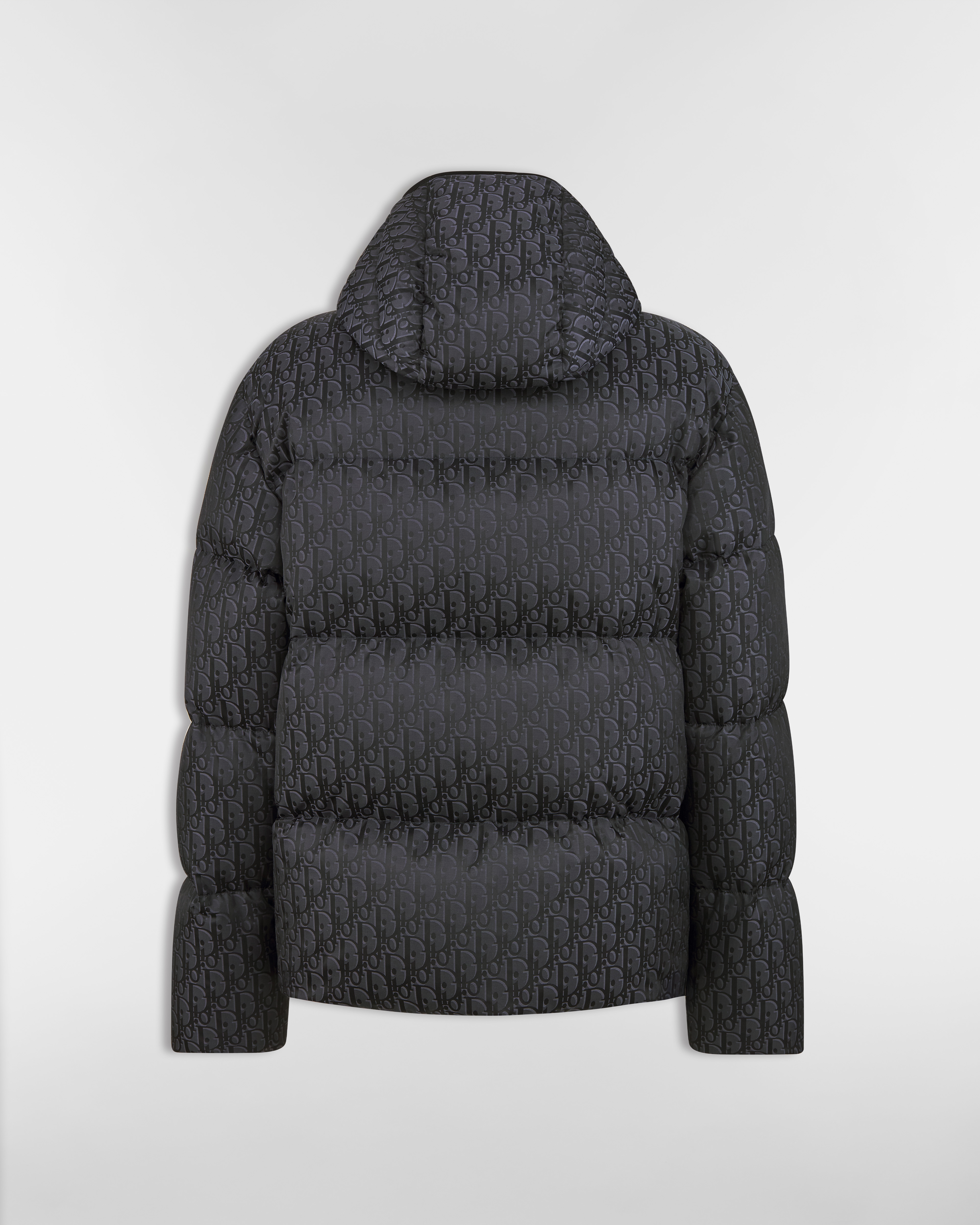 Dior Oblique Daunenjacke mit Kapuze und Steppung Jacquard aus Baumwollmischung in Schwarz E08