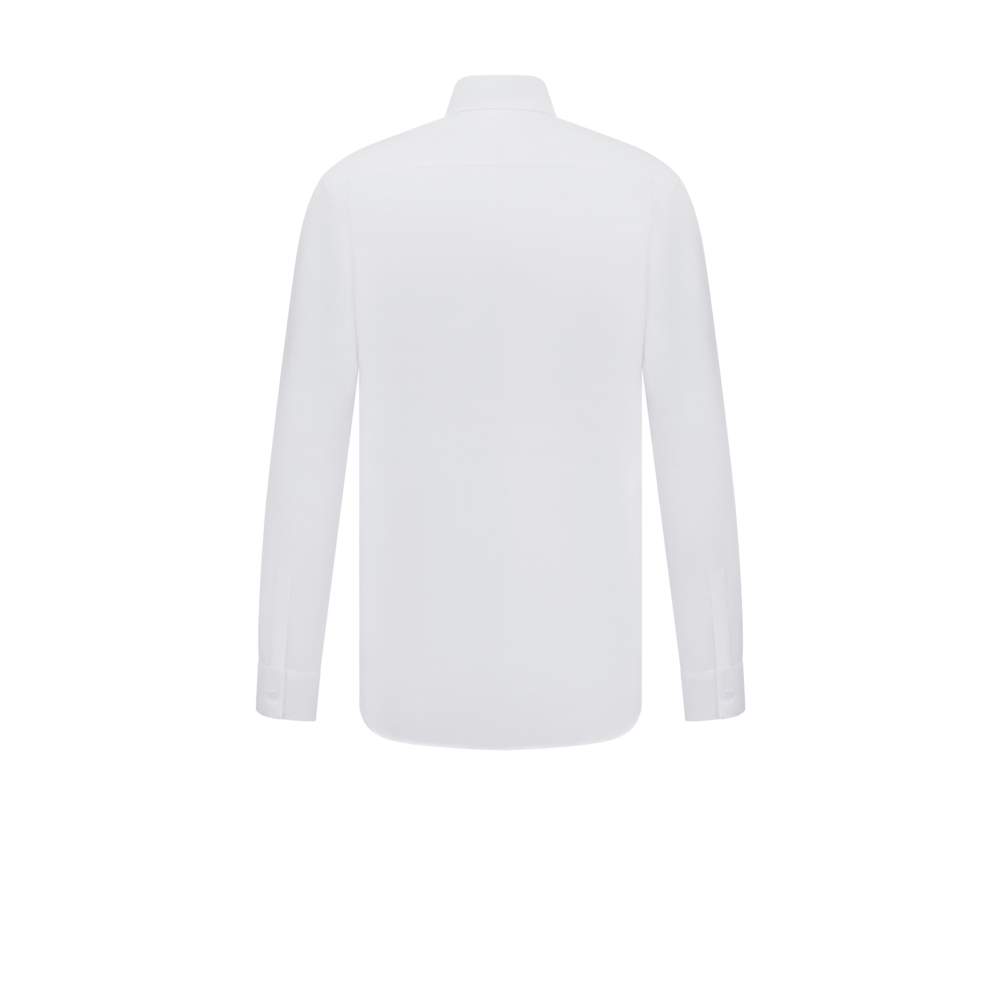 Shirt with CD Box Embroidery White Cotton Poplin E08