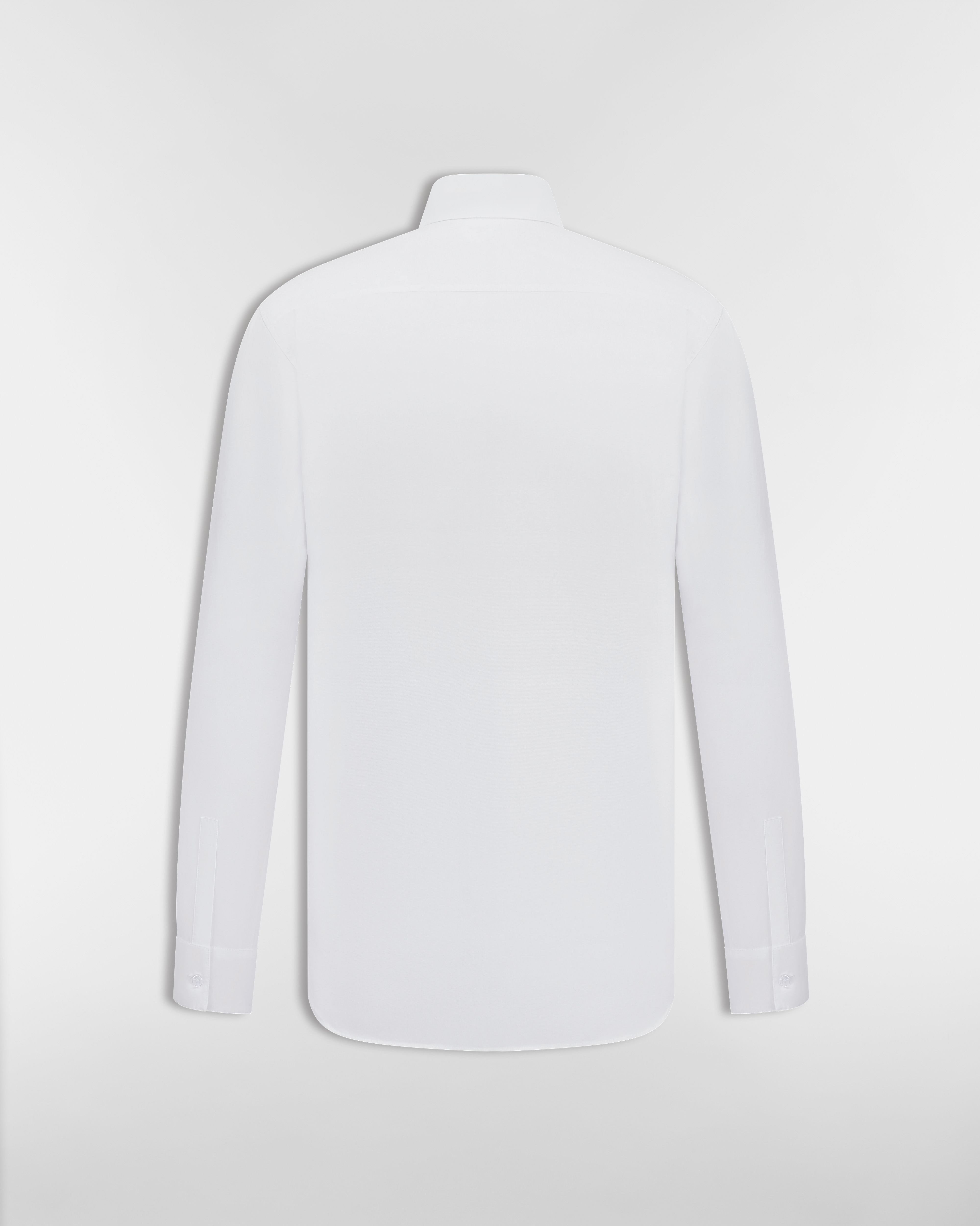 Shirt with CD Box Embroidery White Cotton Poplin E08