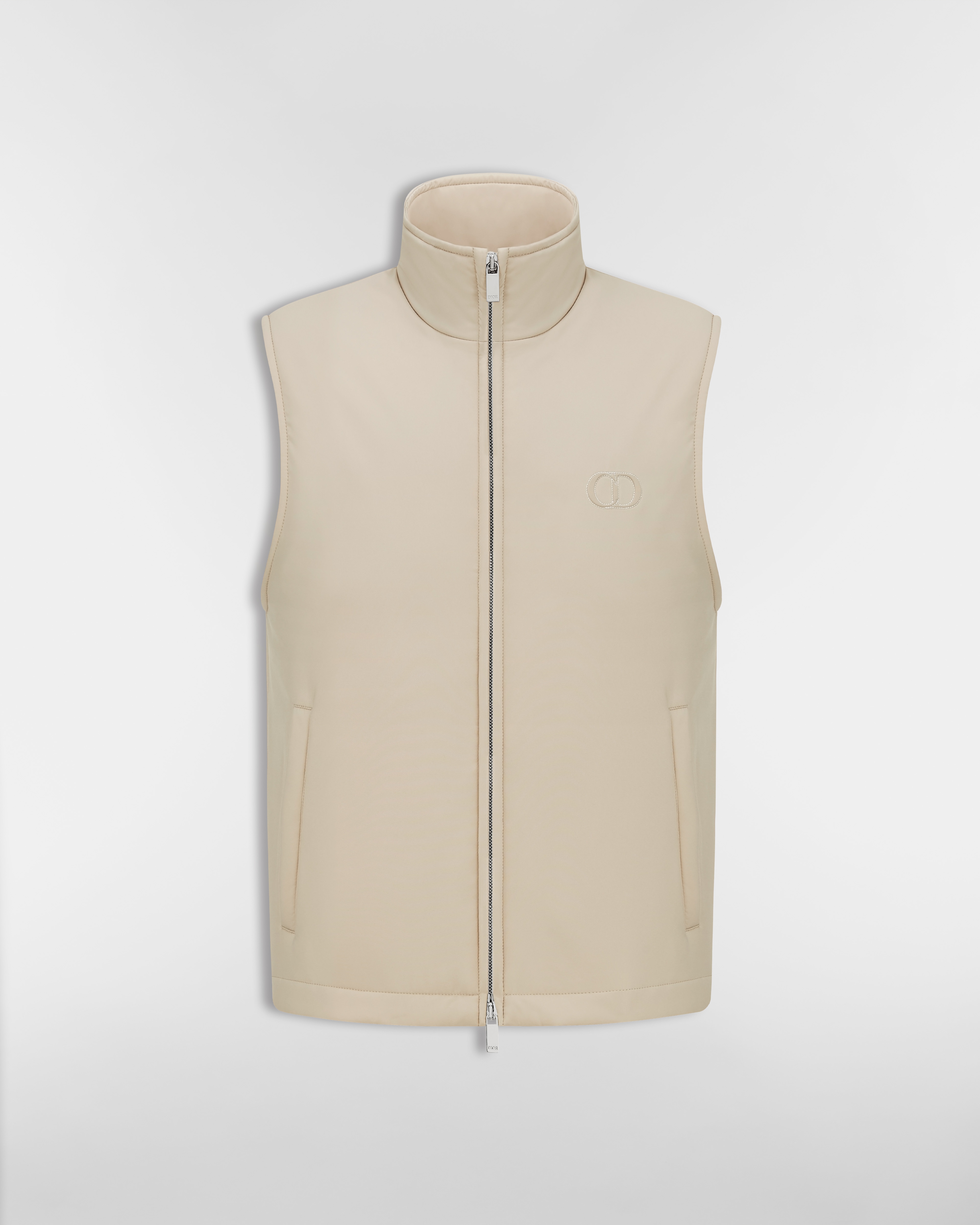 CD Icon Weste mit Reißverschluss Funktionsstoff in Beige E01