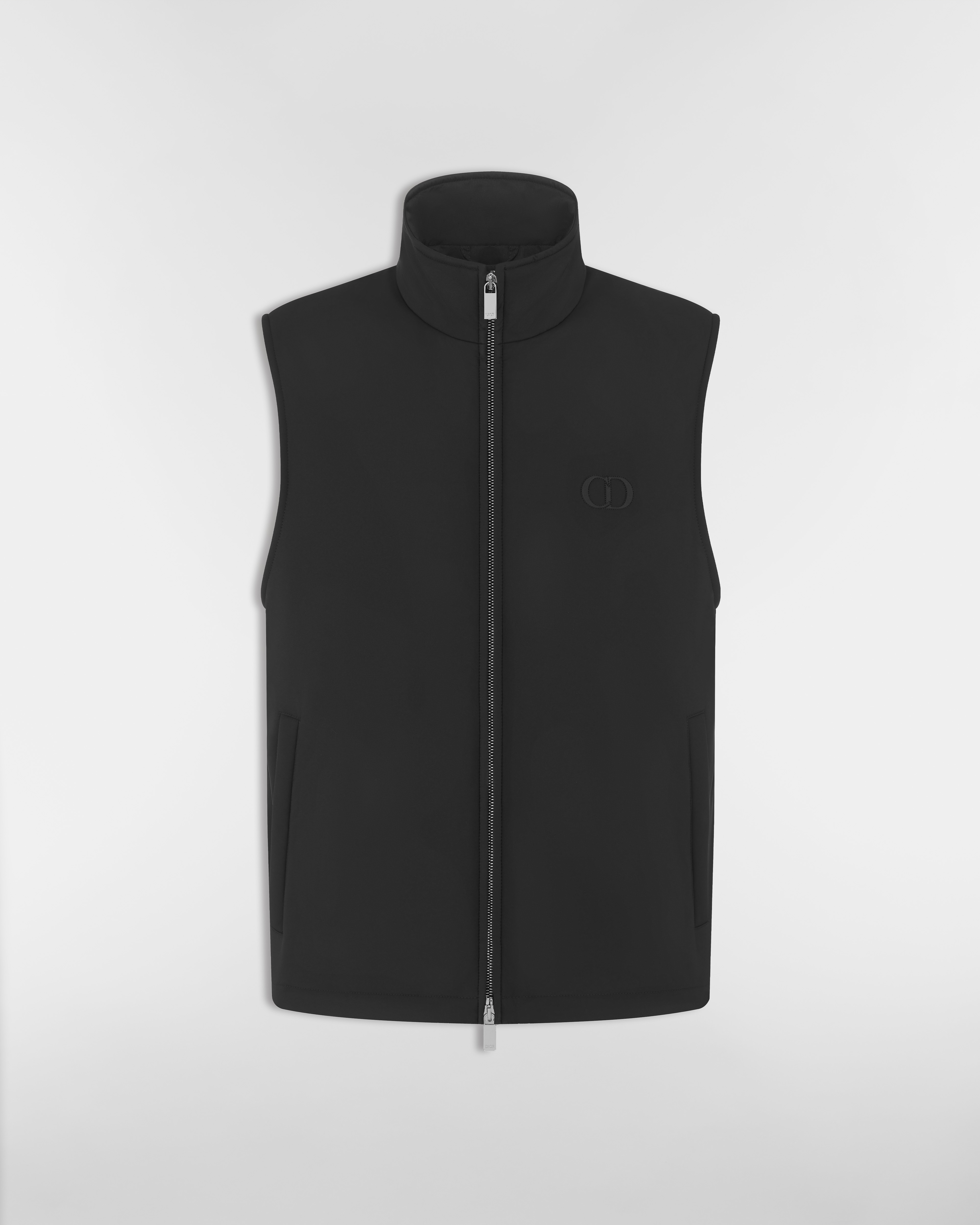 CD Icon Weste mit Reißverschluss Funktionsstoff in Schwarz E01