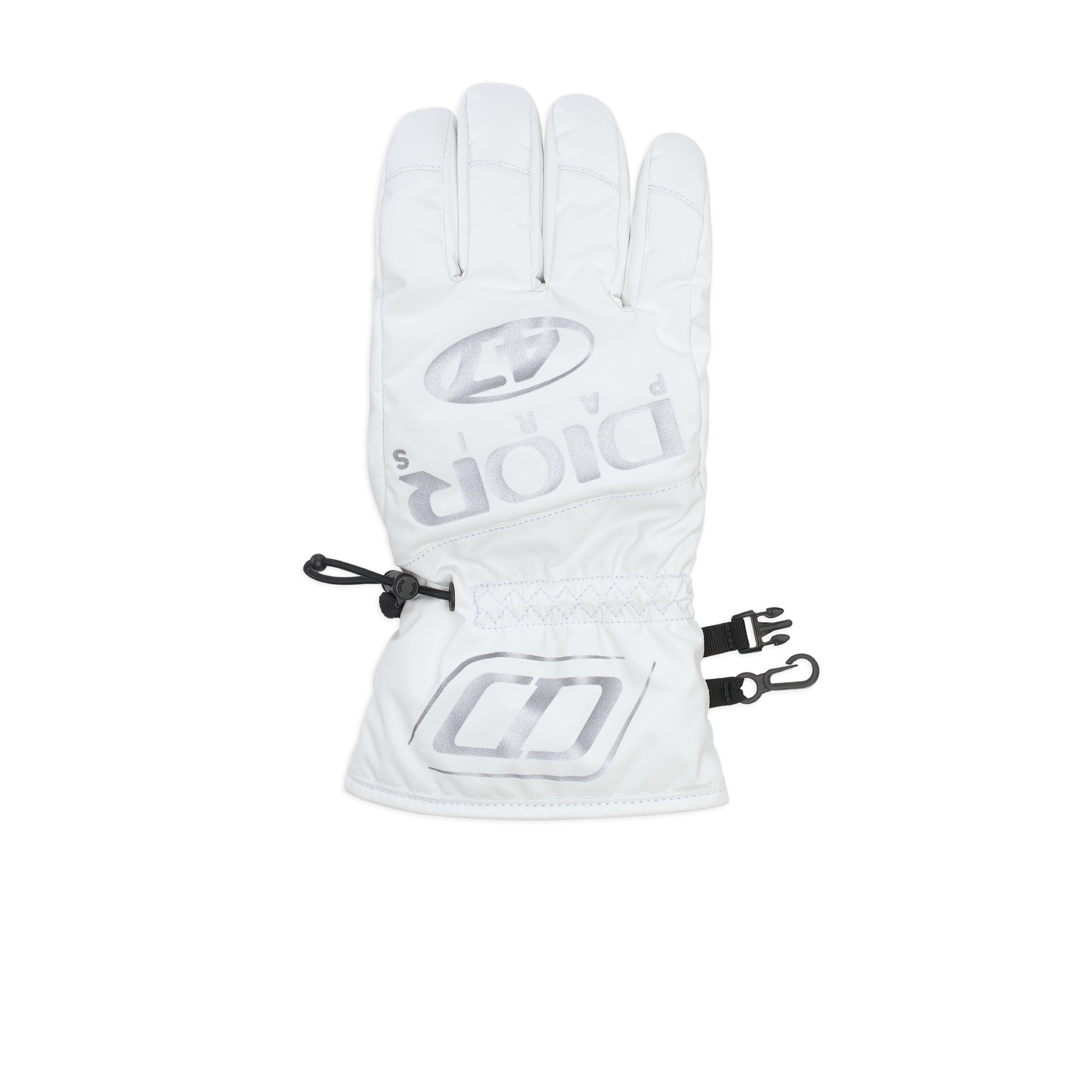 Dior AND DESCENTE Skihandschuhe Funktionsstoff in Weiß und Grau E06