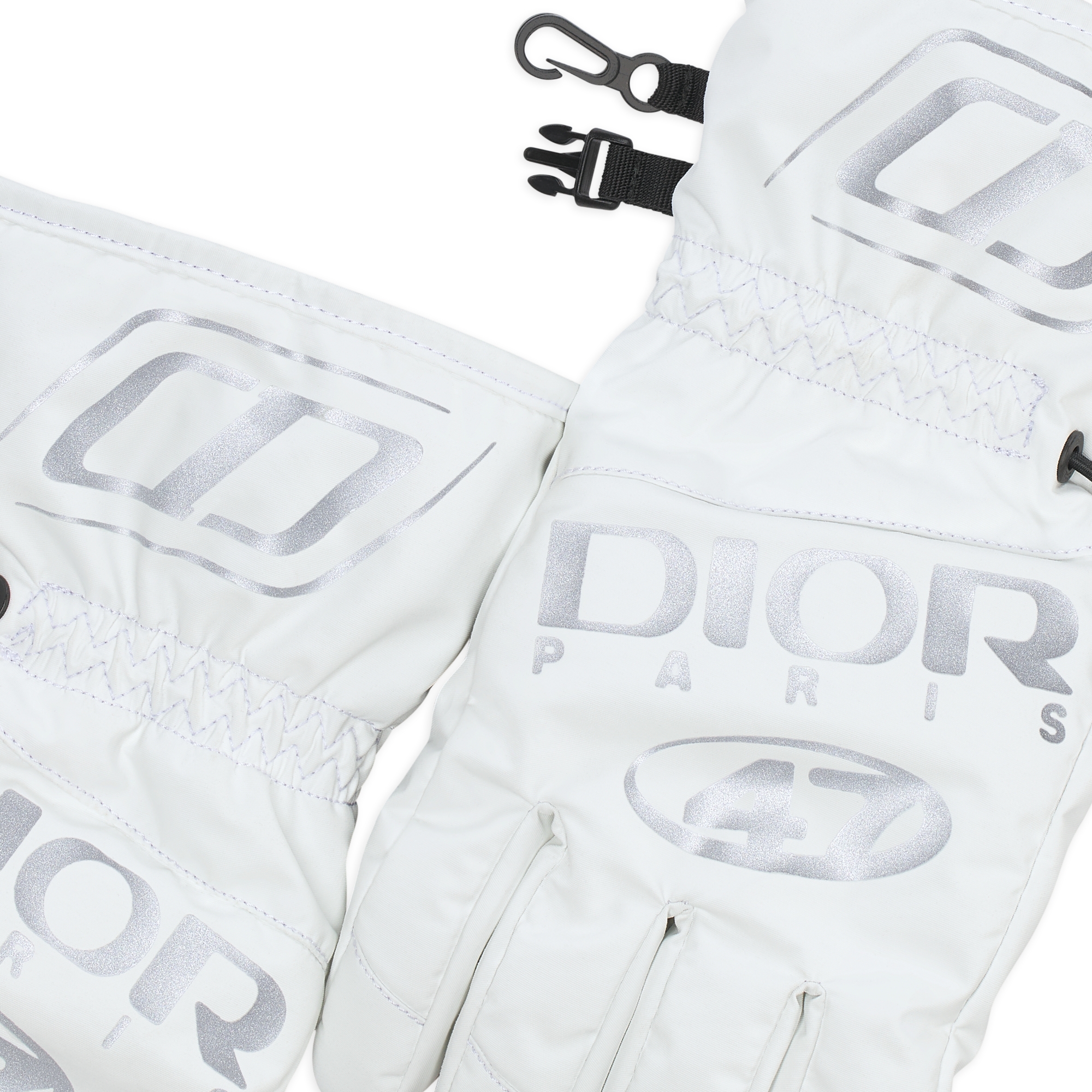 Dior AND DESCENTE Skihandschuhe Funktionsstoff in Weiß und Grau E09