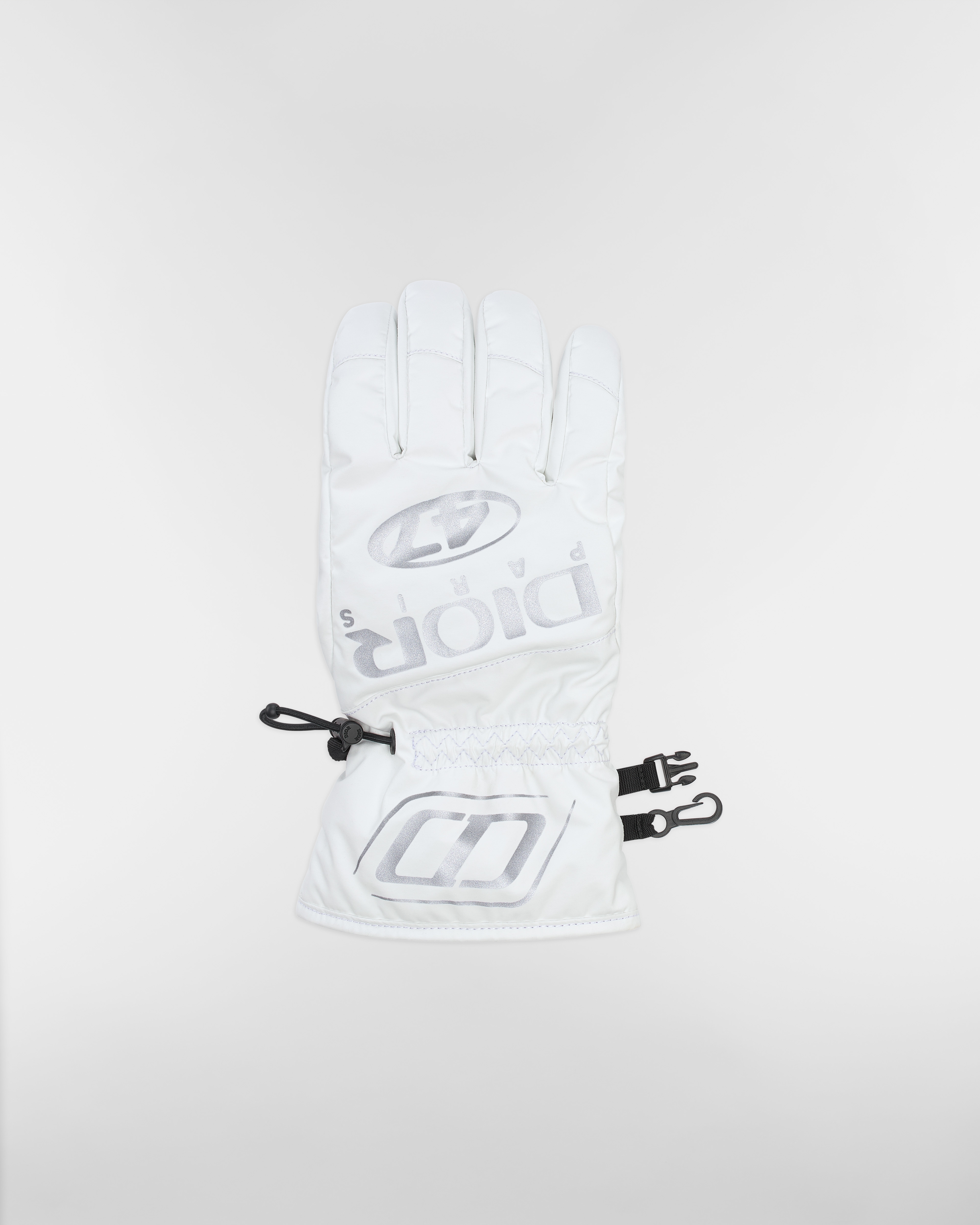 Dior AND DESCENTE Skihandschuhe Funktionsstoff in Weiß und Grau E06