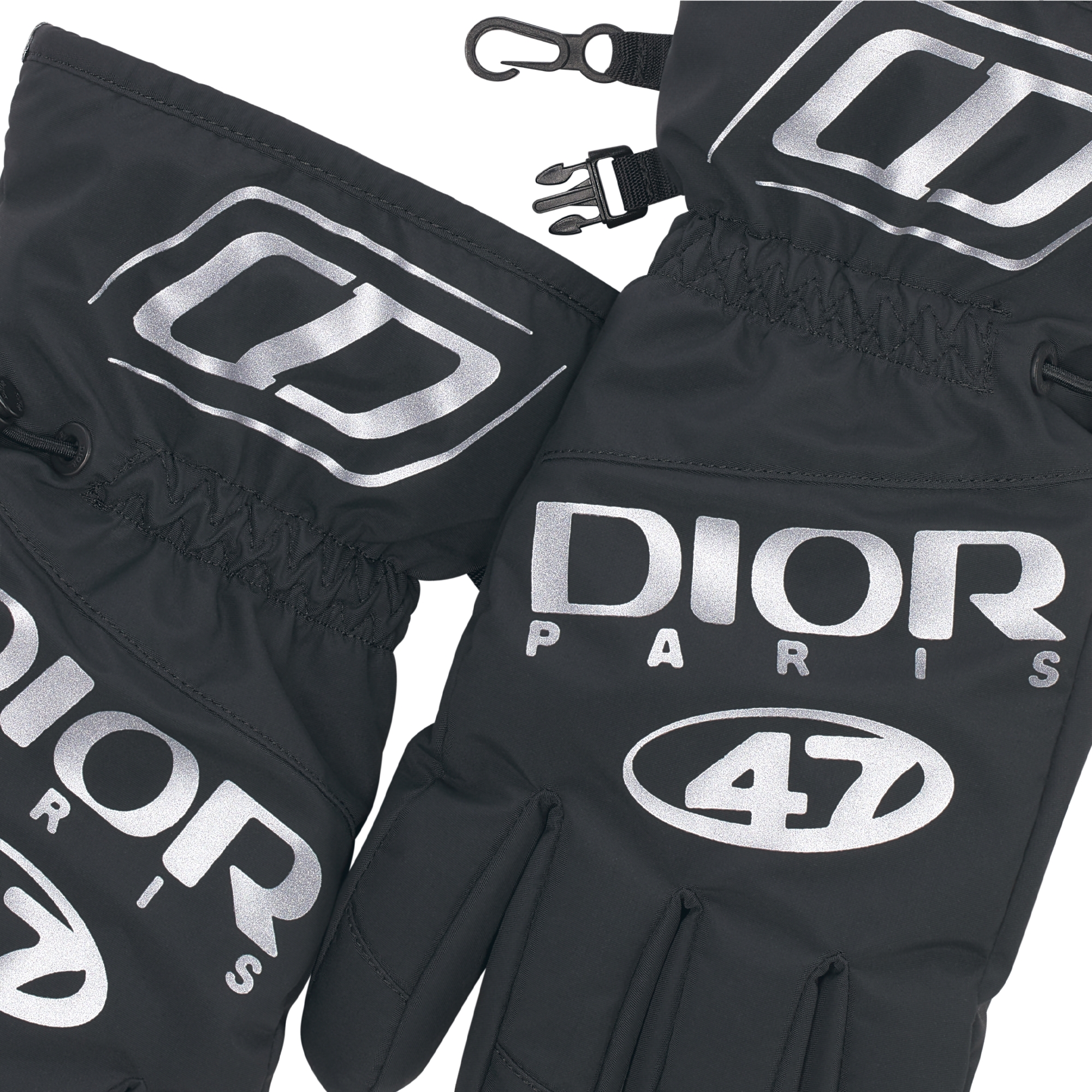 Gants de ski DIOR AND DESCENTE Tissu technique noir et gris E09