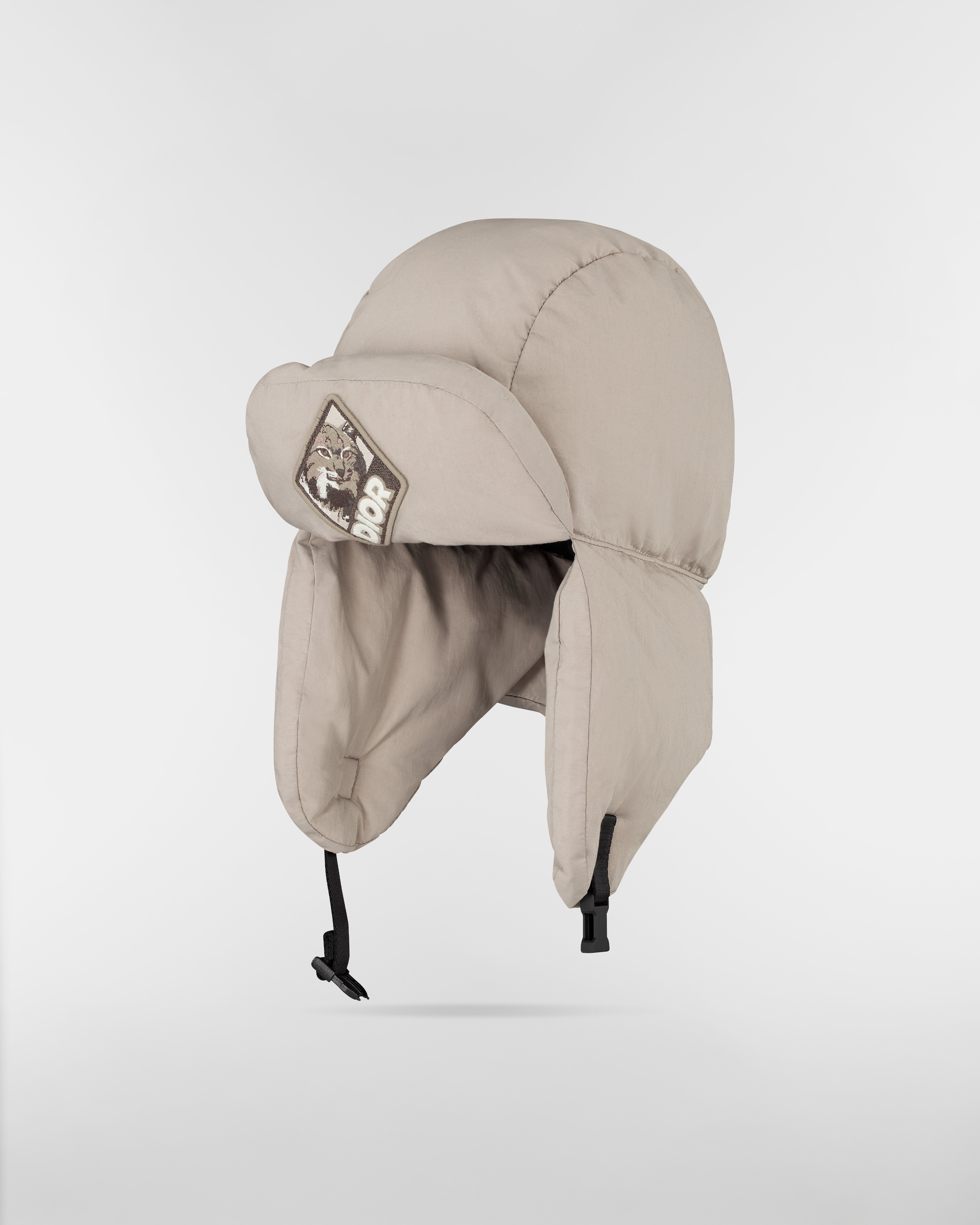 Ushanka Dior Mountain Tejido acolchado de mezcla de algodón beige E03