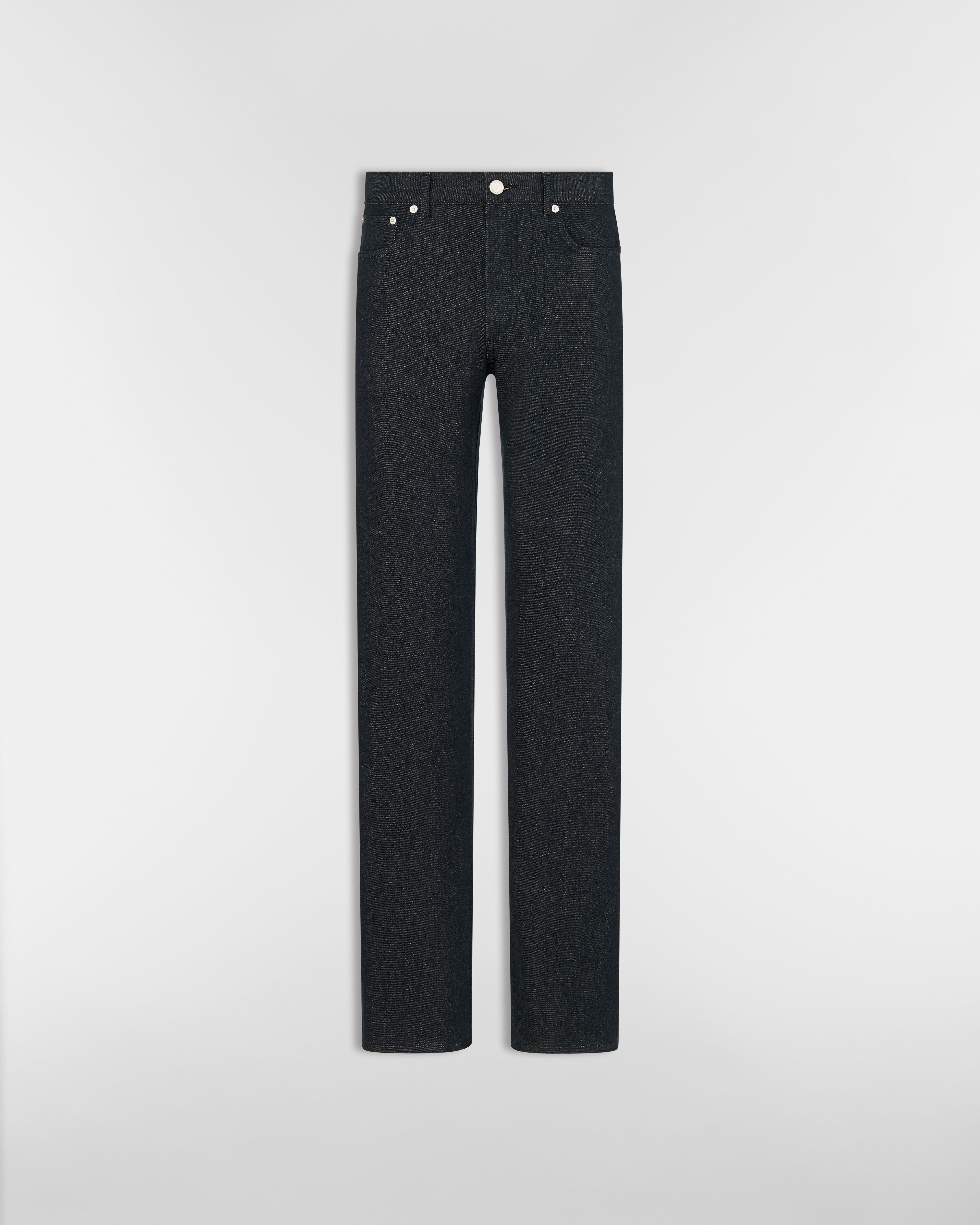 Jeans Dior Icons longo, corte normal Twill de algodão e cashmere azul-marinho E01