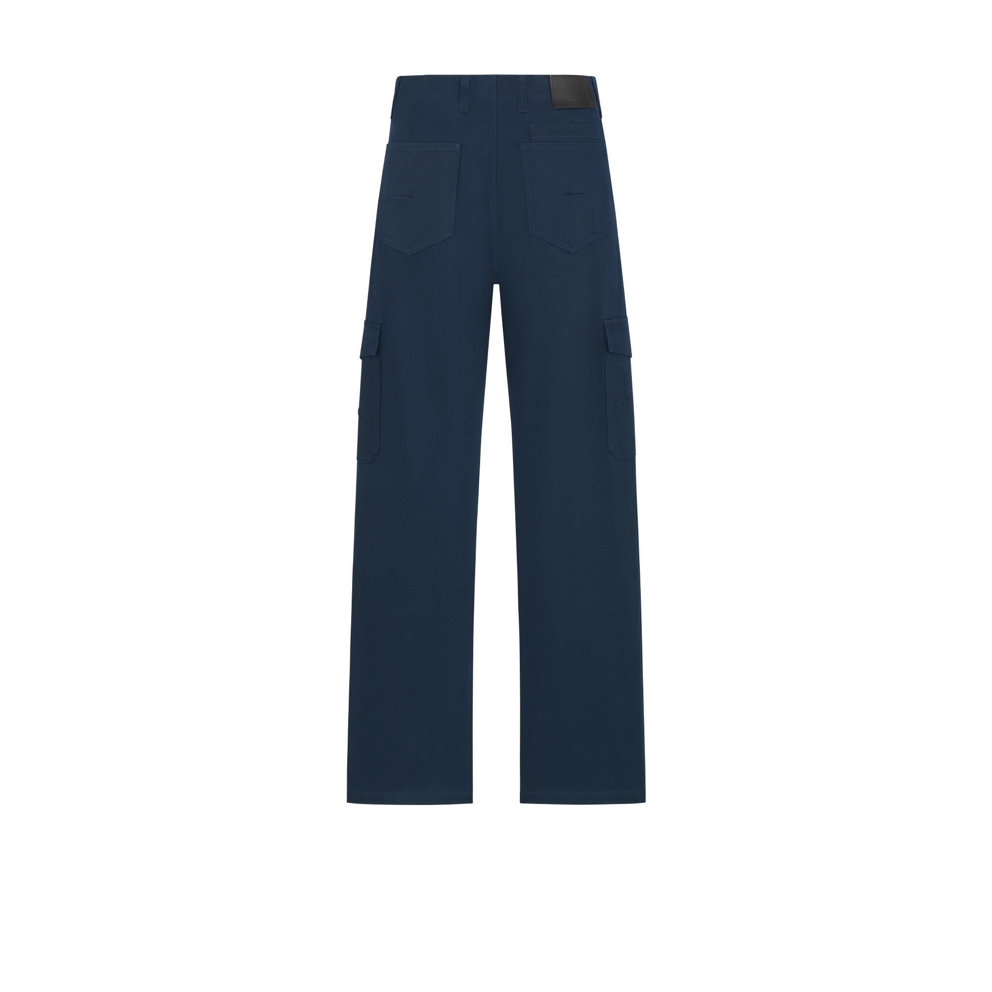 Dior Ribbon Cargo Pants Blue Cotton Twill E08