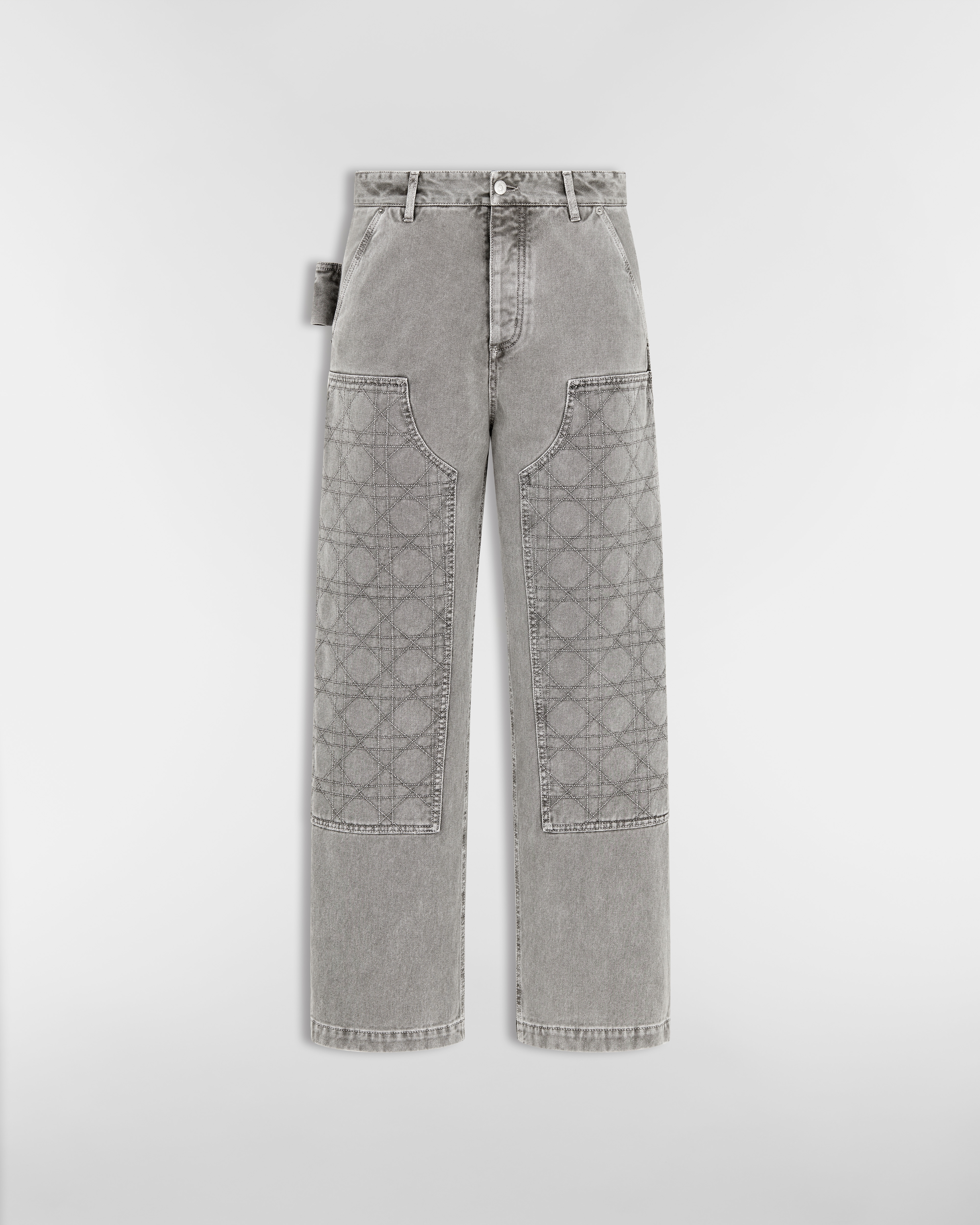 Jean Carpenter Cannage Sergé de coton gris E01