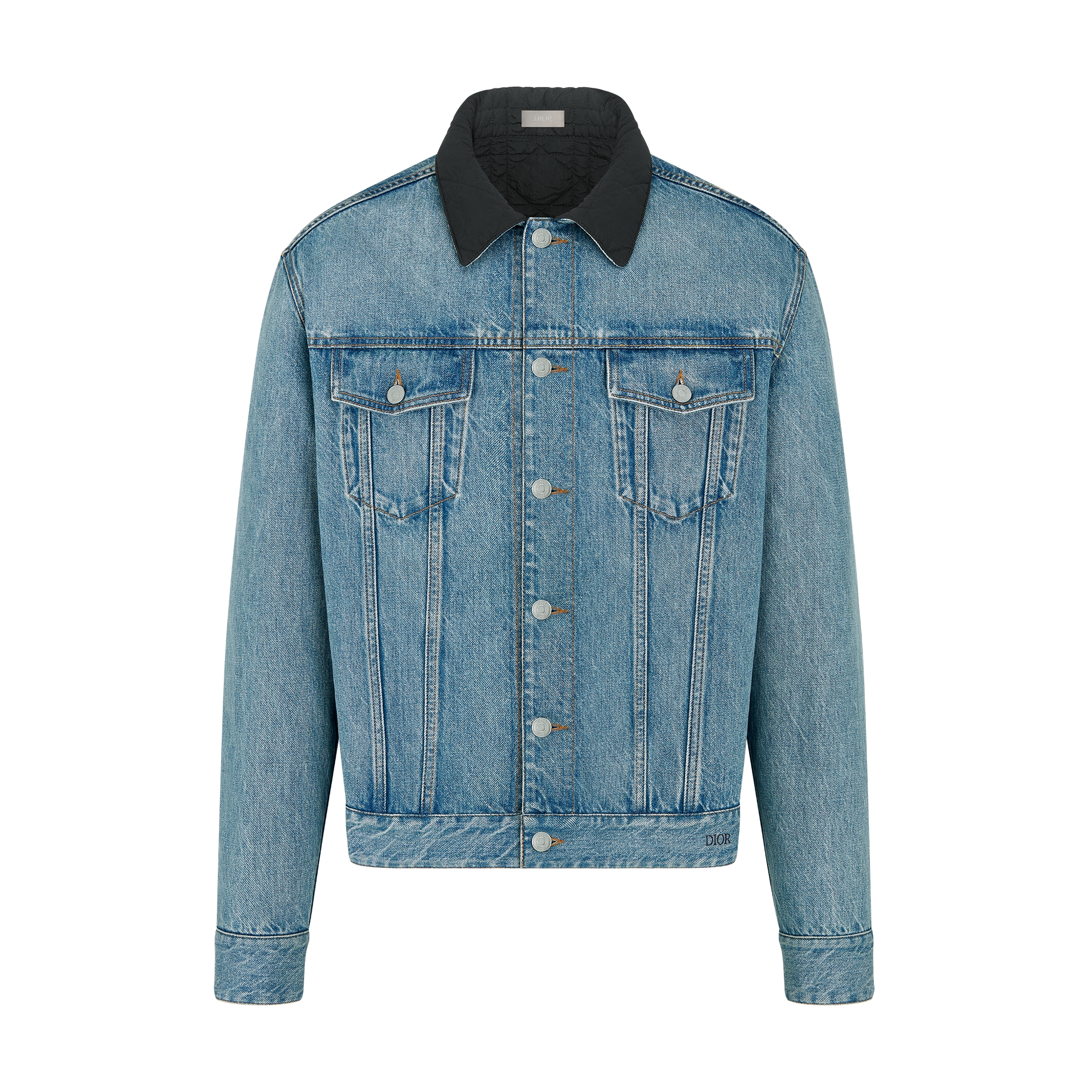 Reversible Cannage Jean Jacket Blue Cotton Twill | DIOR