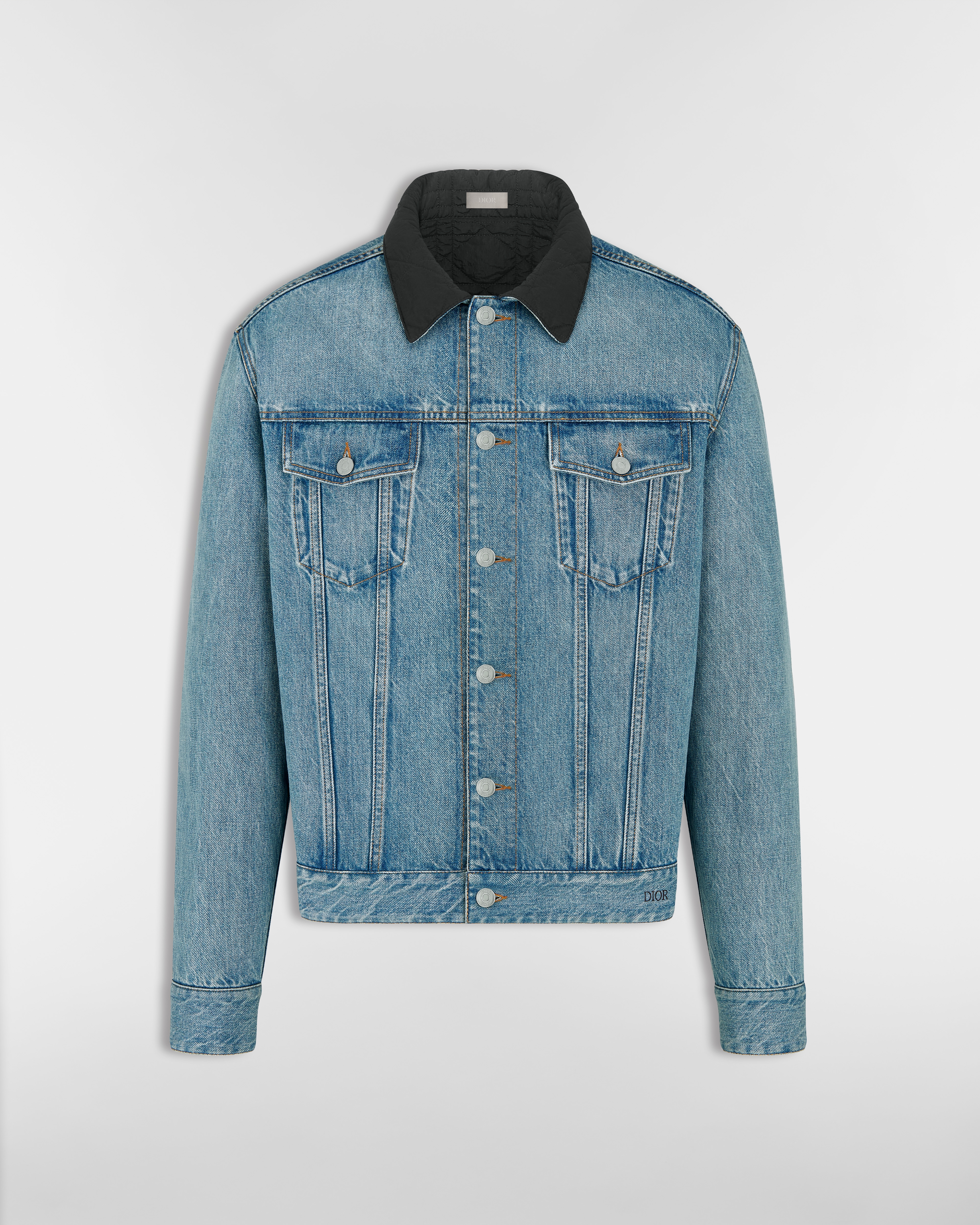 Reversible Cannage Jean Jacket Blue Cotton Twill E01