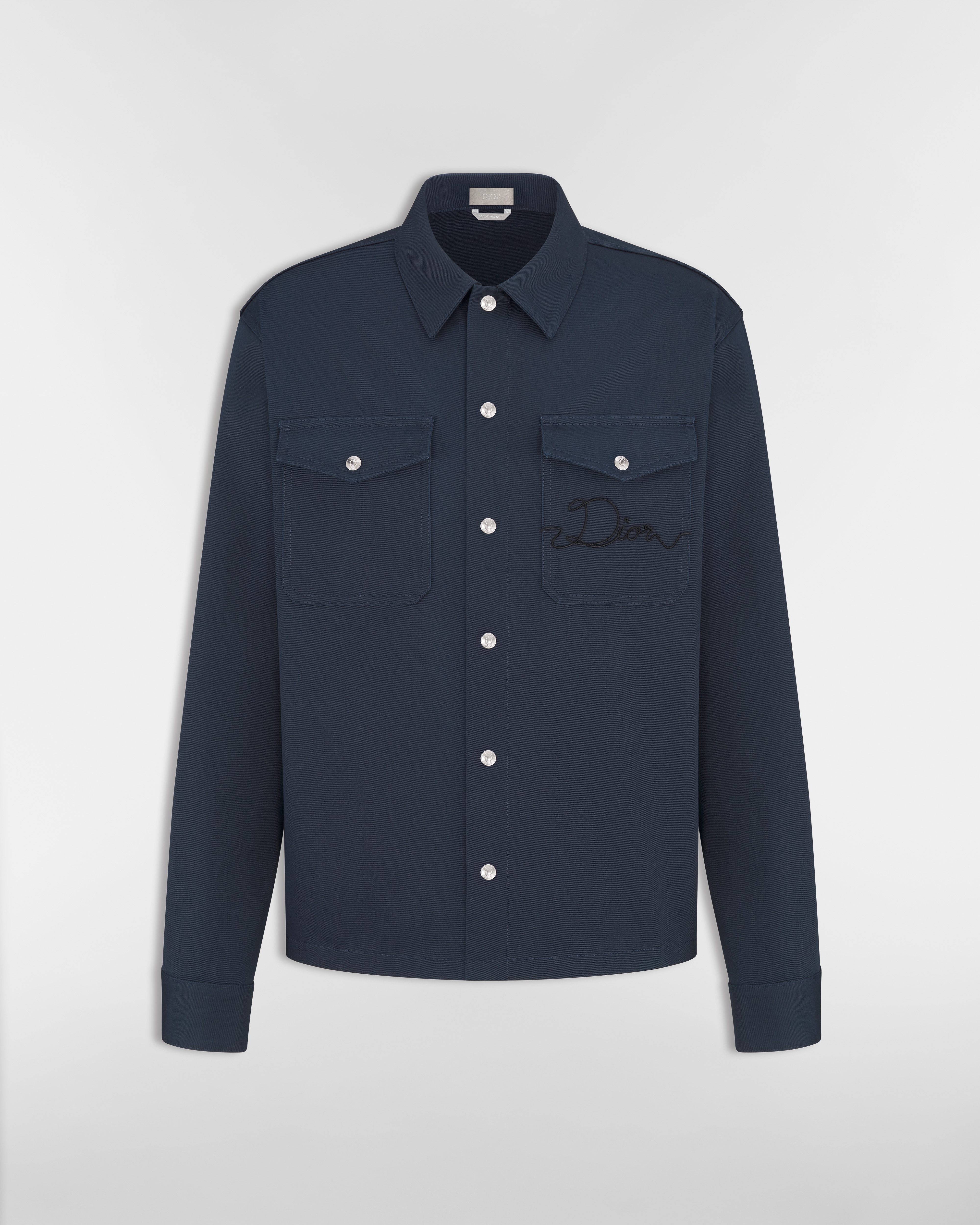 Dior Band Hemdjacke Baumwolltwill in Blau E01