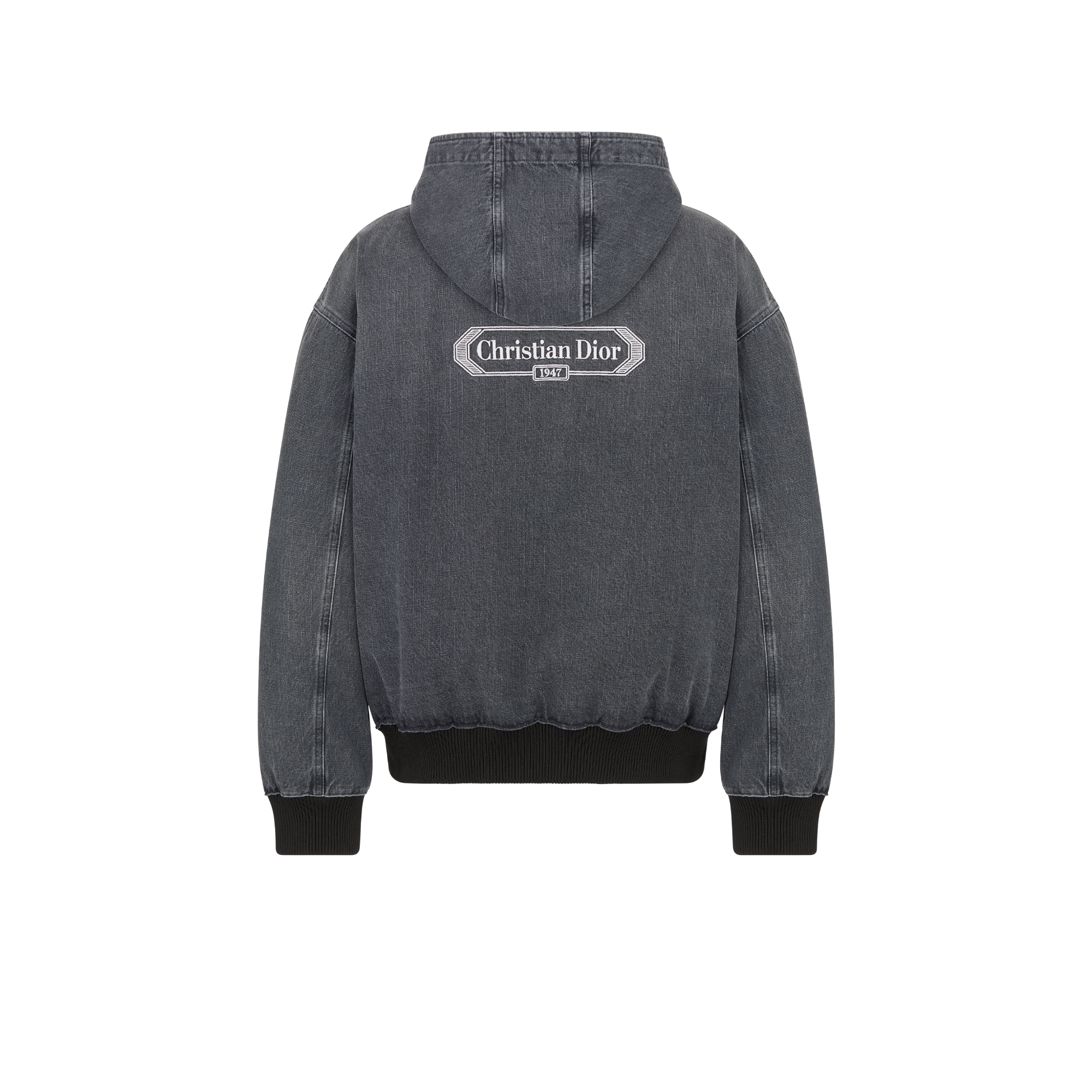 CD Box Hooded Blouson Jacket Gray Cotton Twill | DIOR