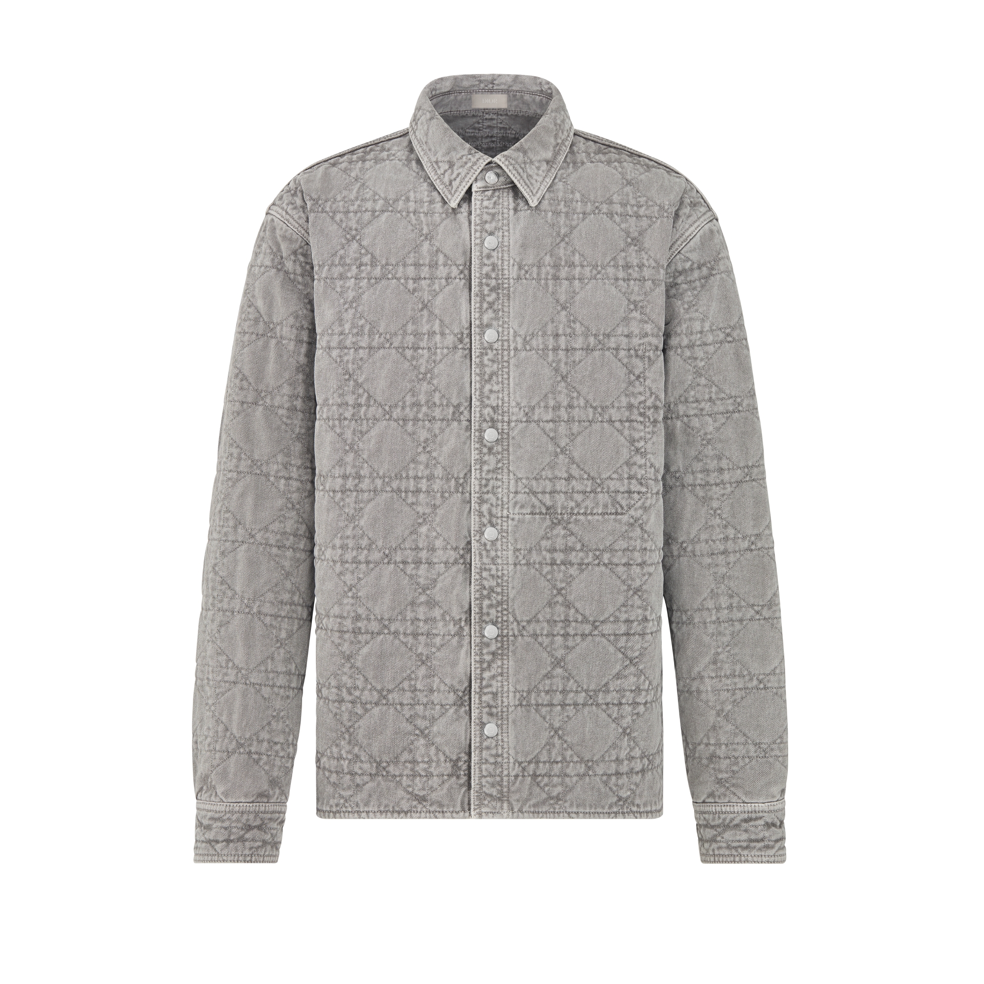 Cannage Overshirt Gray Cotton Twill E01