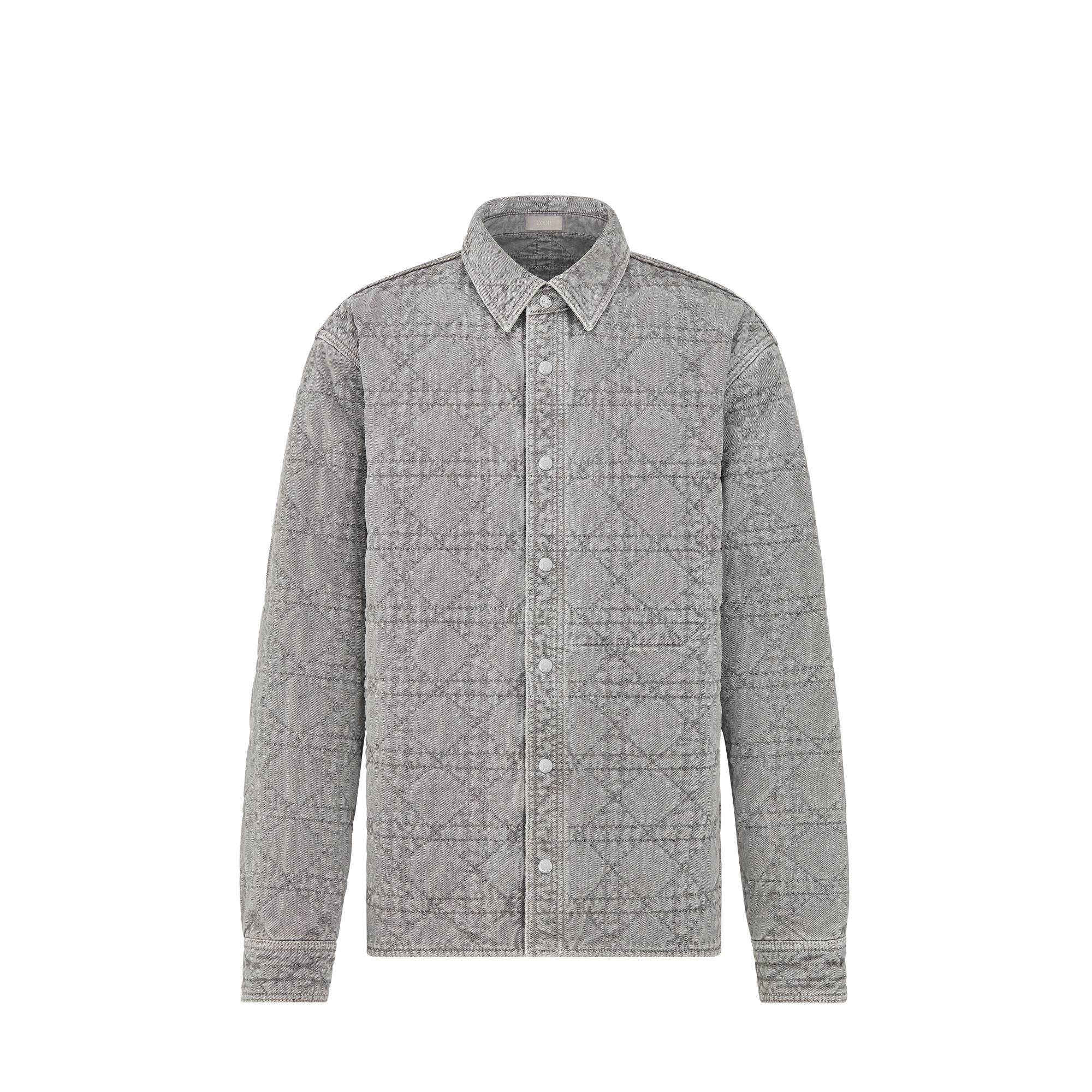 Cannage Overshirt Gray Cotton Twill E01