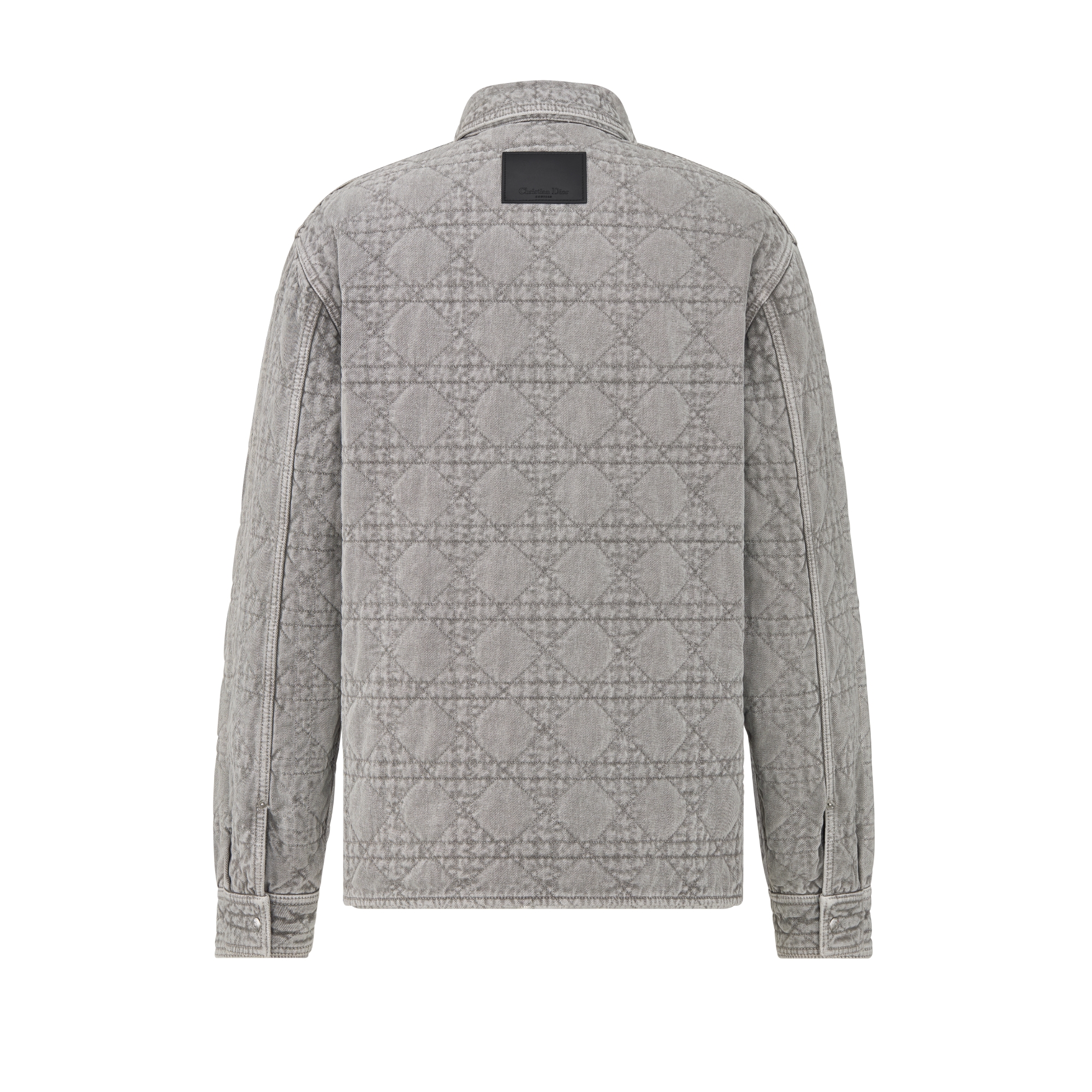 Cannage Overshirt Gray Cotton Twill E08