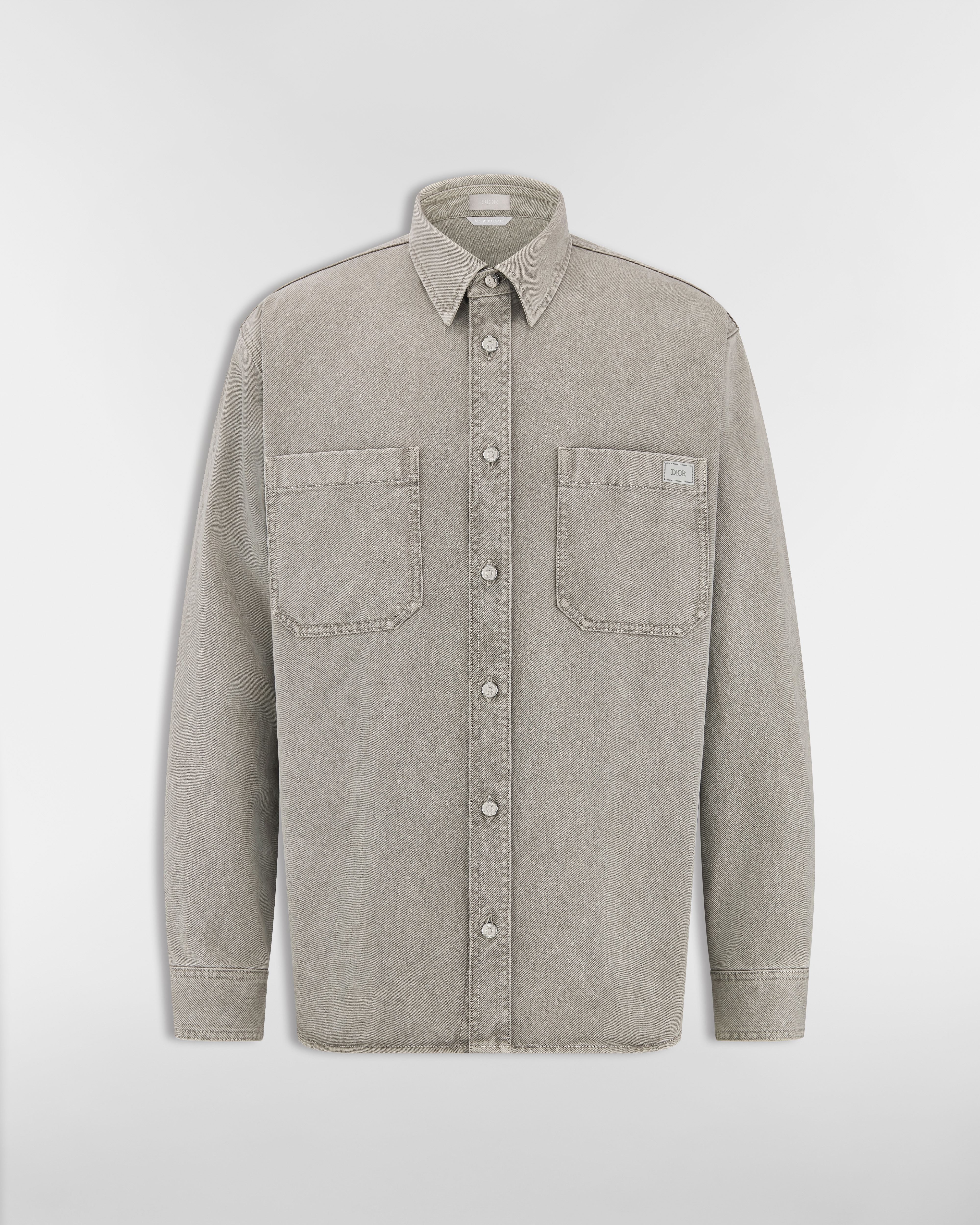 Sobrecamisa Sarga de algodón gris E01