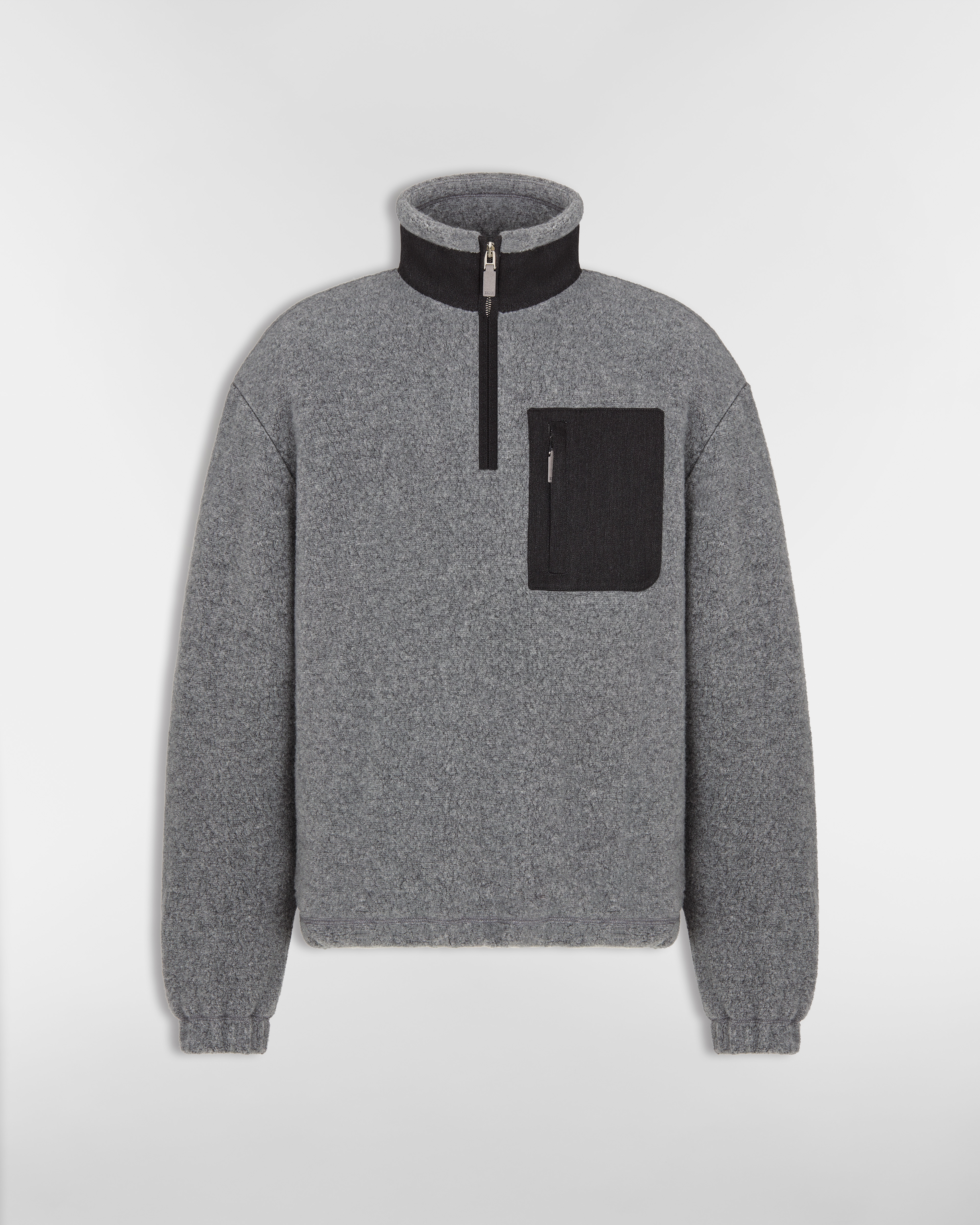 Dior Icons Sweatshirt Gray Cashmere-Virgin Wool Fleece E01